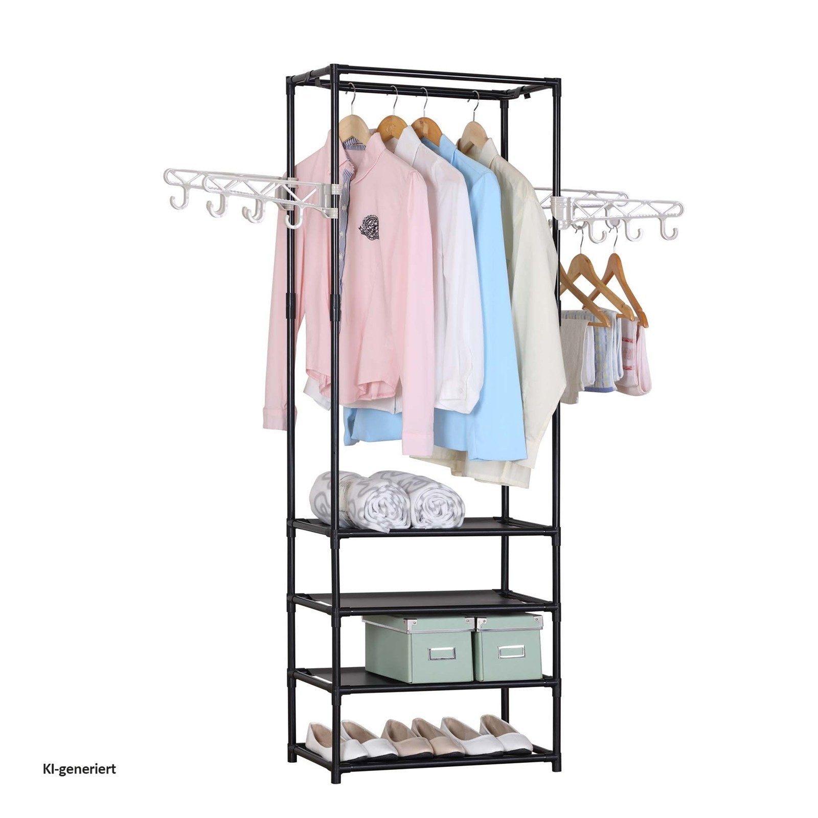 HTI-Line Garderobenständer Garderobe Lena L, (Stück, 1 St., 1 Garderobe, ohne Dekoration), Kleiderständer Schuhregal