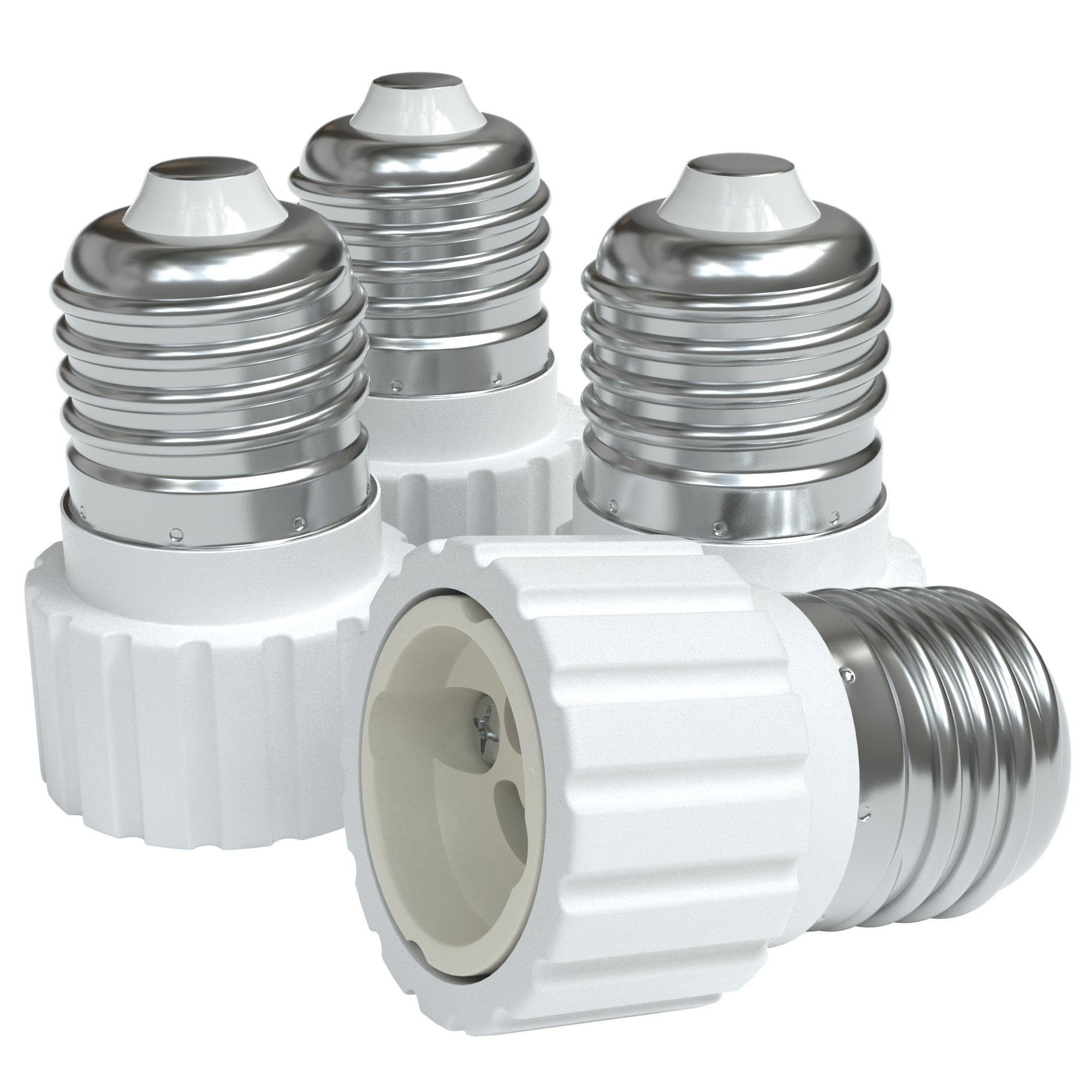 EAZY CASE Lampenfassung Lampensockel Sets E27 auf GU10 Adapter Fassung Lampe Stecker Glühbirne, (Spar-Set), Lampenadapter E27 zu GU10 Adapter Lampen LED Halogen Energiesparlampen