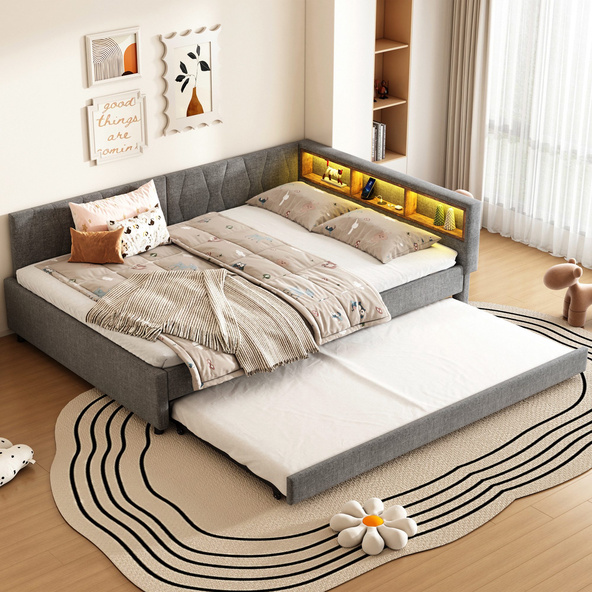 REDOM Polsterbett Stauraumbett Daybett Kinderbett Jugendbett günstig online kaufen