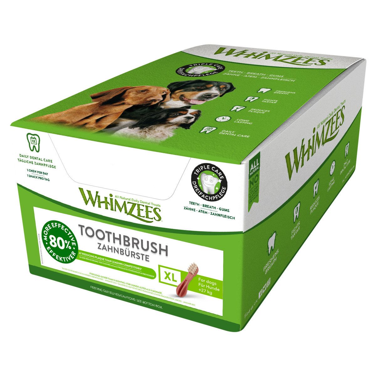 Whimzees Zahnbürste XL - 18 Stück, Snack für: Hund