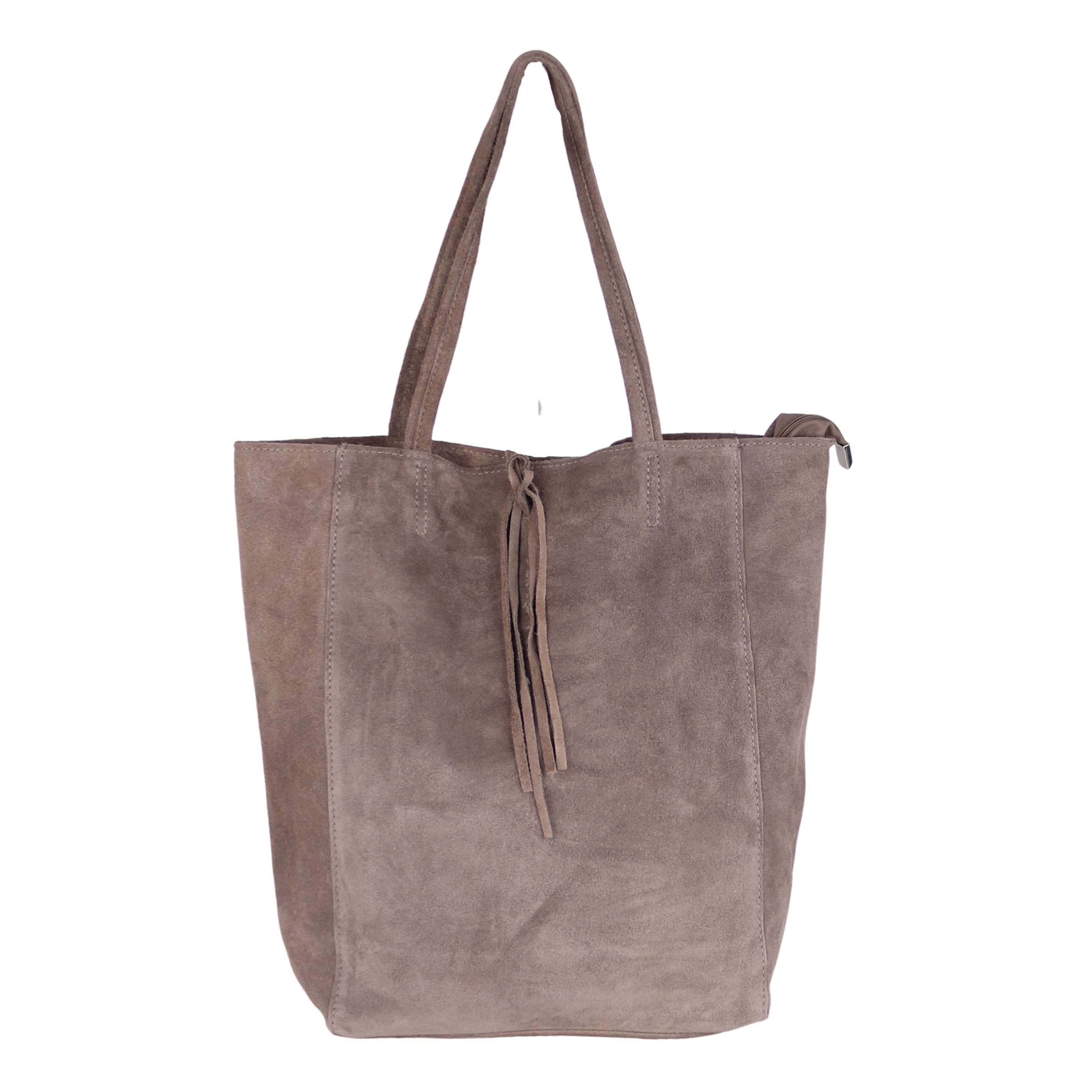 Shopper aus Echtleder / Wildleder, Made in Italy, Henkeltasche Tasche