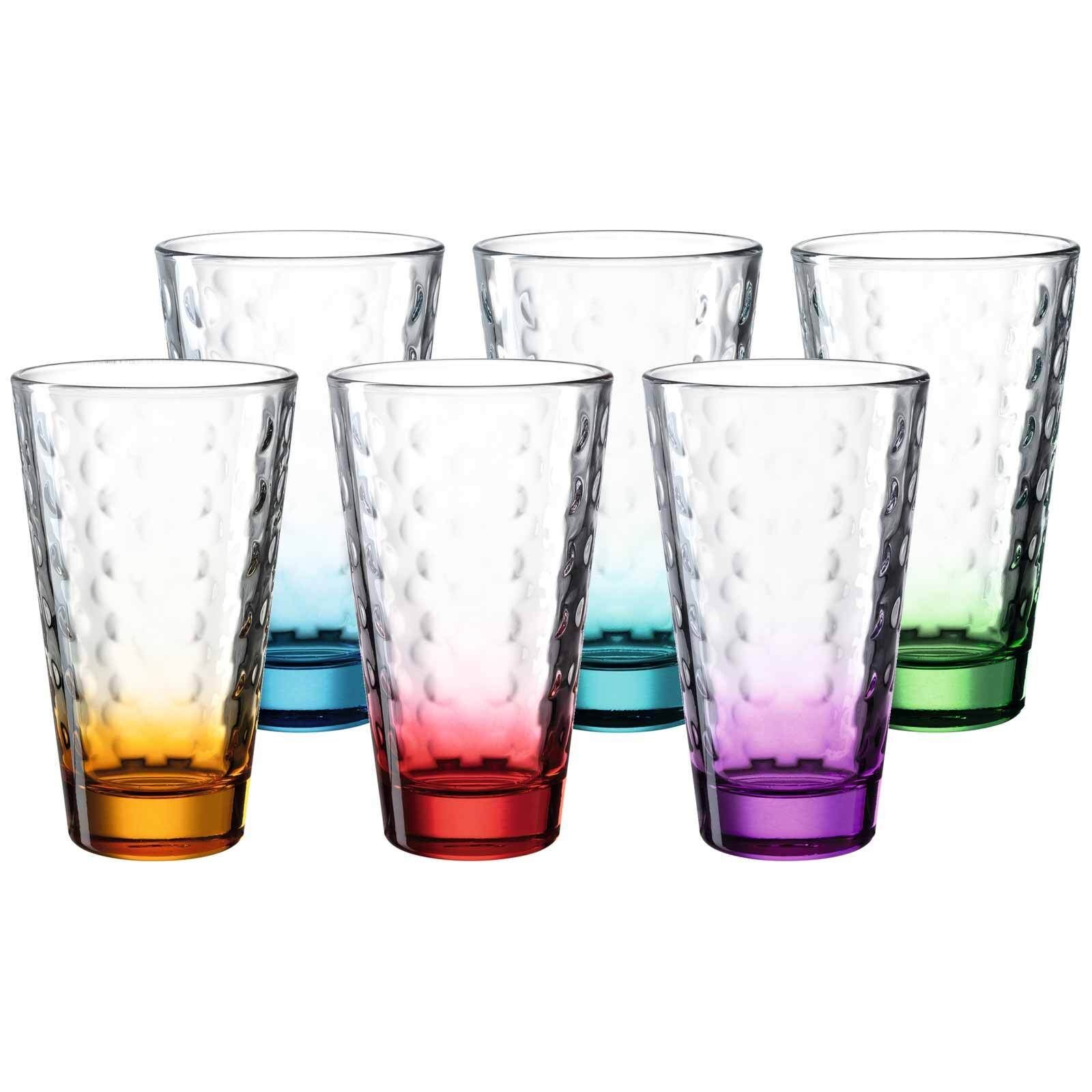 LEONARDO Glas Optic Trinkgläser 300 ml 6er Set, Glas, In vielen  verschiedenen Farben erhältlich