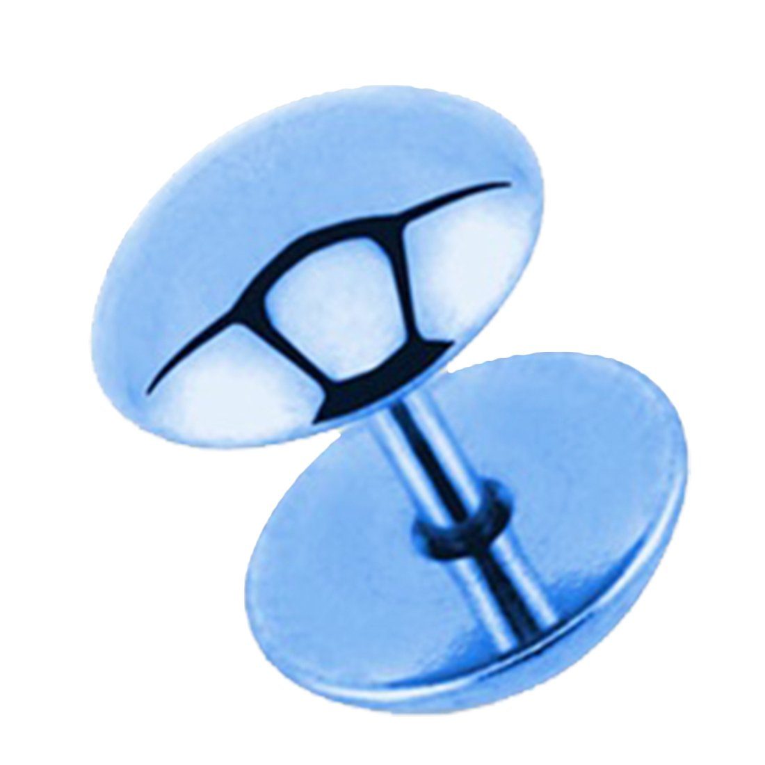 Fake-Ear-Plug Piercing Ohrstecker Fake Tunnel Hantel Halbrund poliert