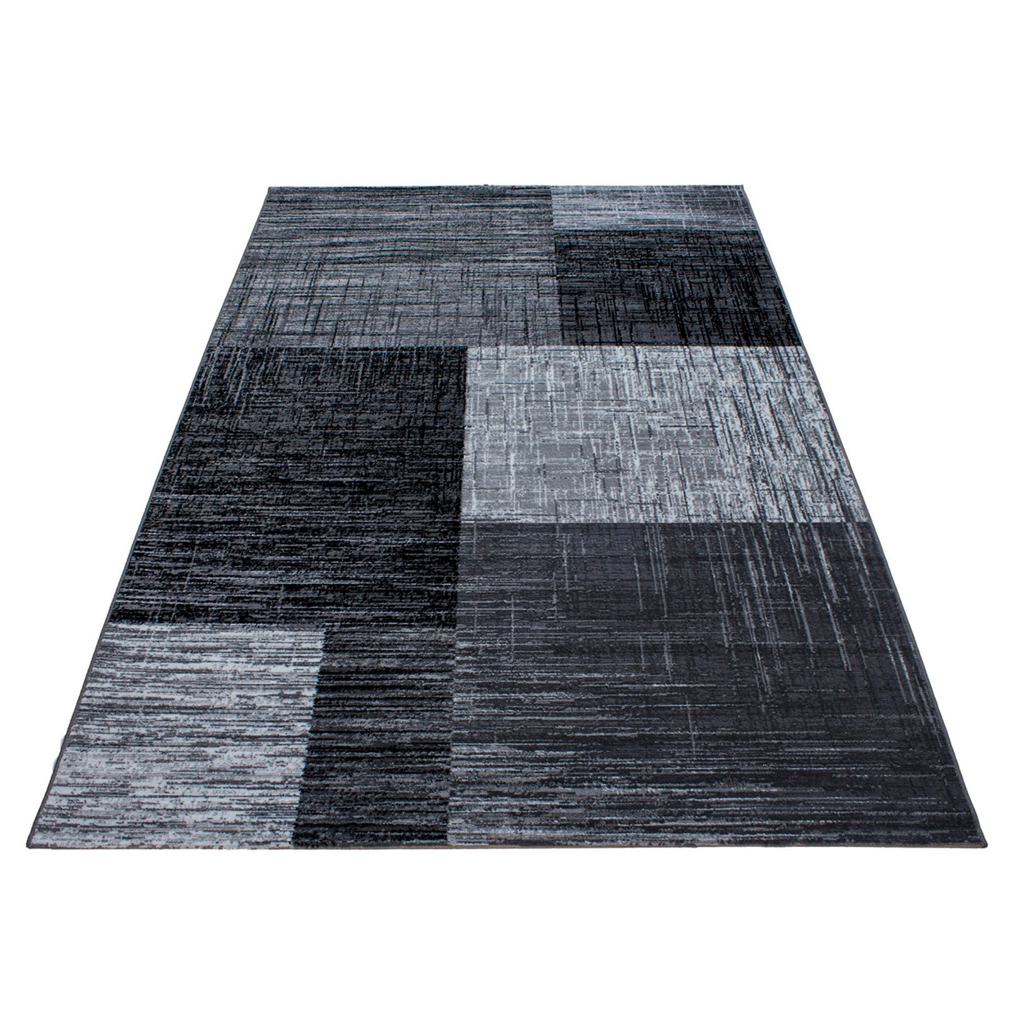 Carpettex Designteppich Abstrakt Kariert Design, Läufer, Höhe: 6 mm, Kurzflor Teppich Wohnzimmer Abstrakt Kariert Design Pflegeleicht