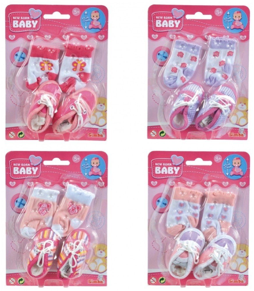 SIMBA Babypuppe Simba Puppe Zubehör New Born Baby Schuhe und Socken, 4-sort günstig online kaufen