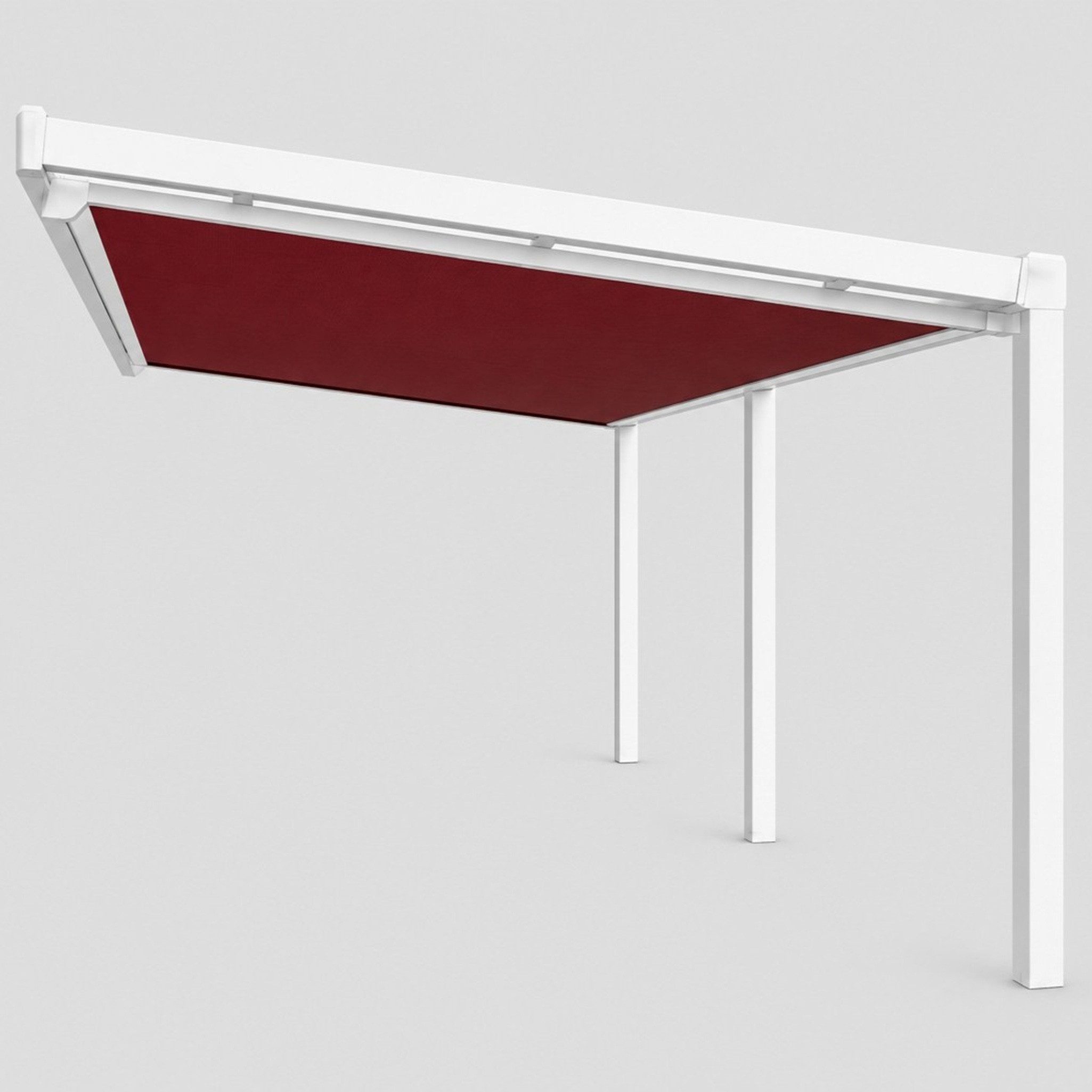 Terrasse2000 Terrassendach Terrassenüberdachung Barcelona 300x400 cm Weiß mit Glas & Markise, BxT: 300x400 cm