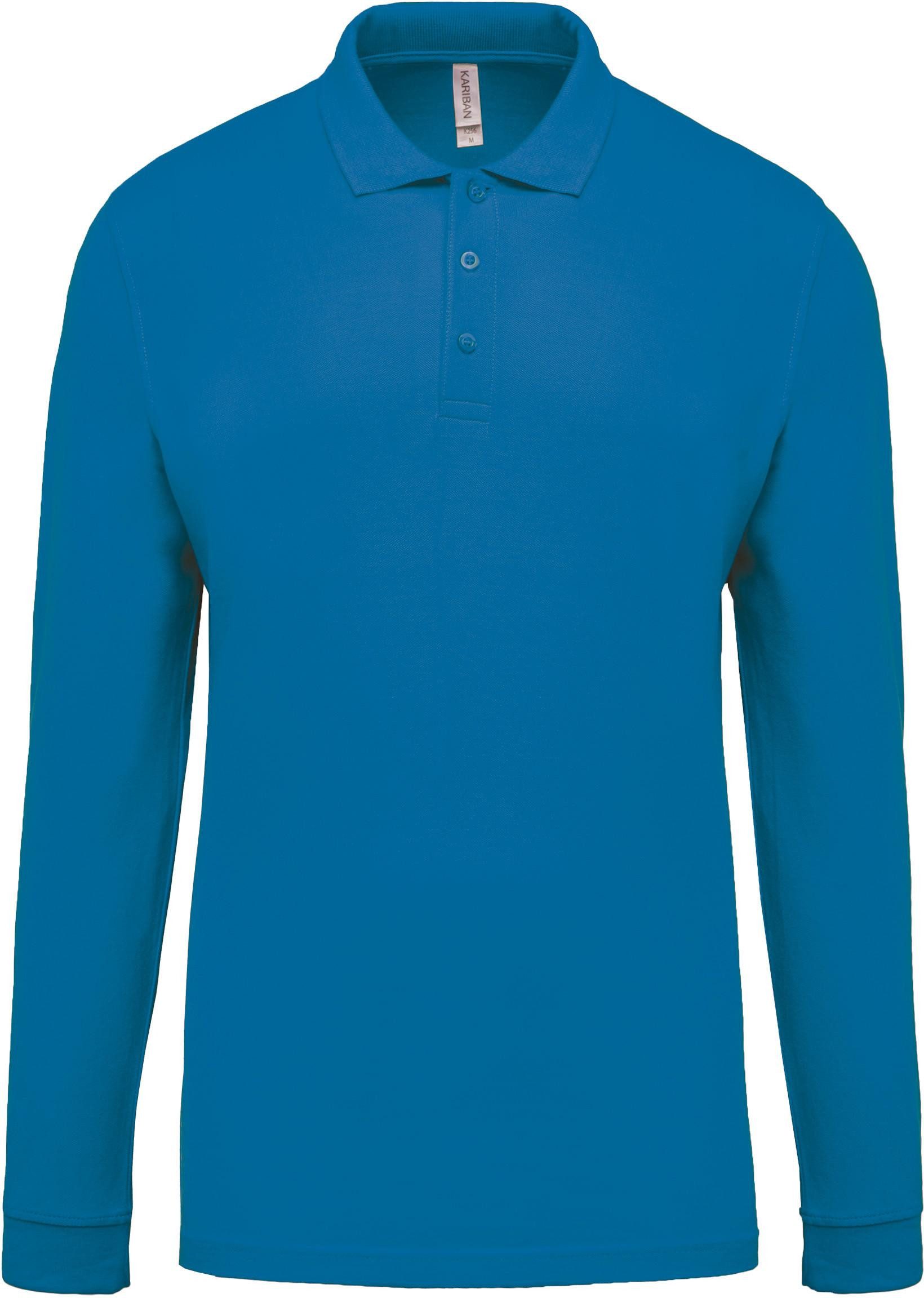 Langarm-Poloshirt Herren Langarm-Polohemd. Baumwollpiqué