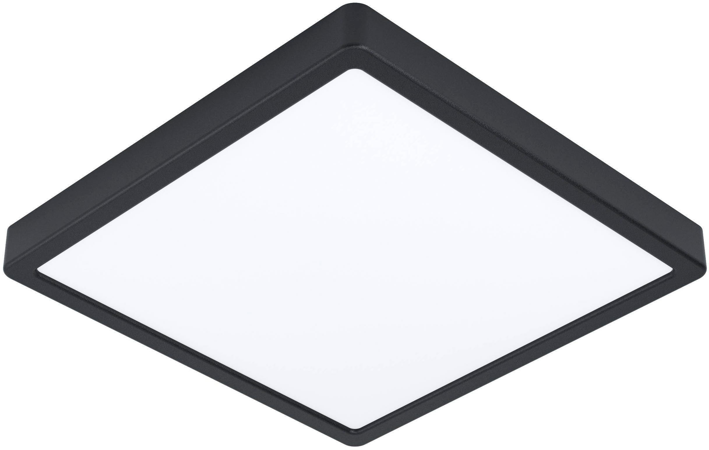 EGLO Aufbauleuchte Fueva 5 Deckenleuchte, Stahl und Kunststoff, schwarz, weiß, Flurlampe, LED fest integriert, Neutralweiß, Aufbauleuchte, Leuchtfläche, Deckenlampe, LED Aufbaulampe, Lampe
