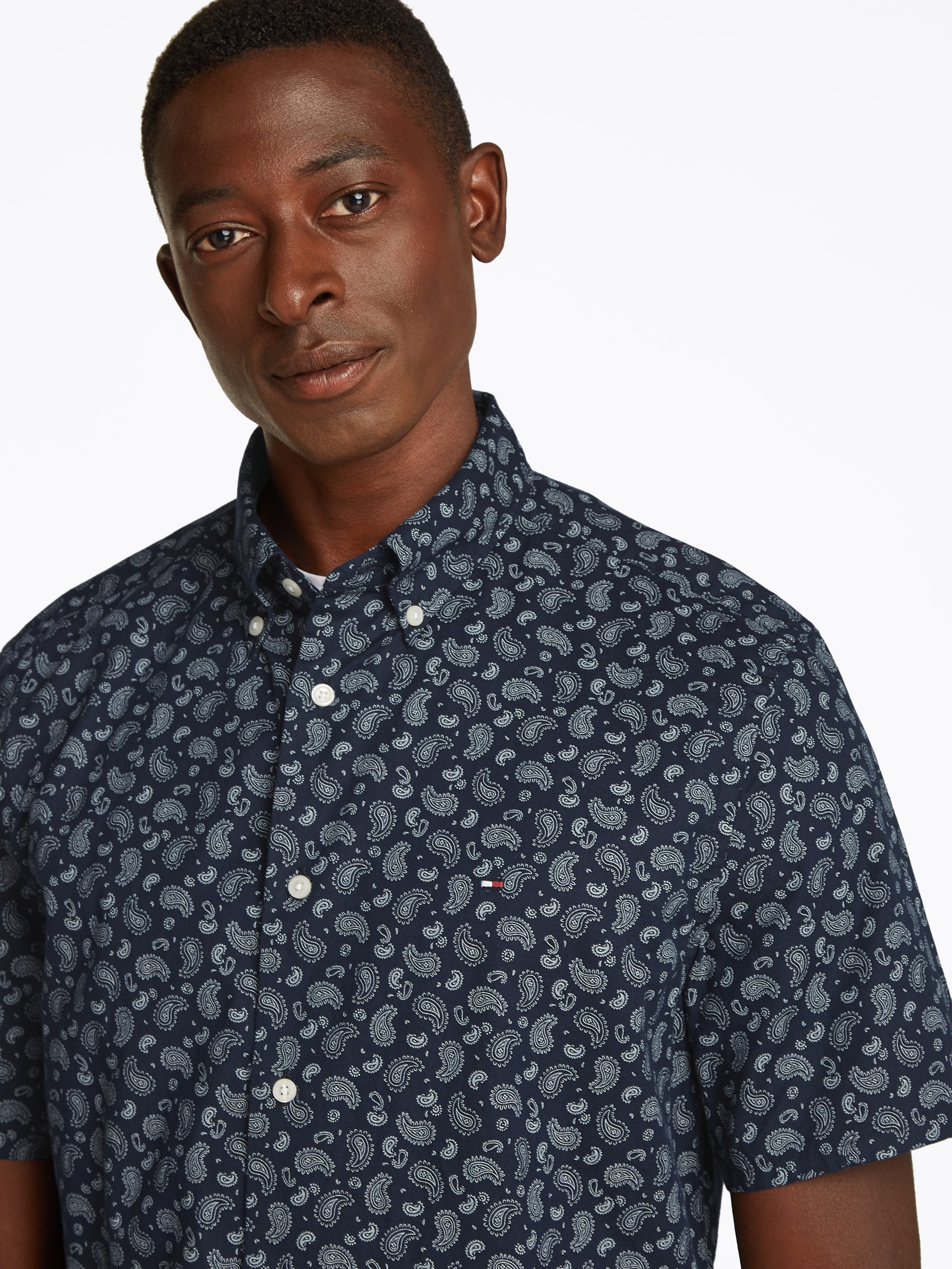 Tommy Hilfiger Kurzarmhemd COTTON LINEN PAISLEY Regular Fit SS SHIRT günstig online kaufen