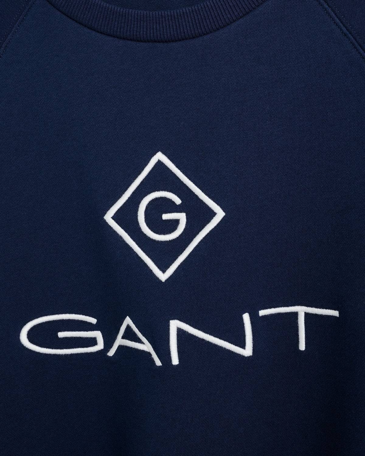 Sweatshirt Herren Sweater Up Sweatshirt Gant Sweat, Blau - Lock C-Neck
