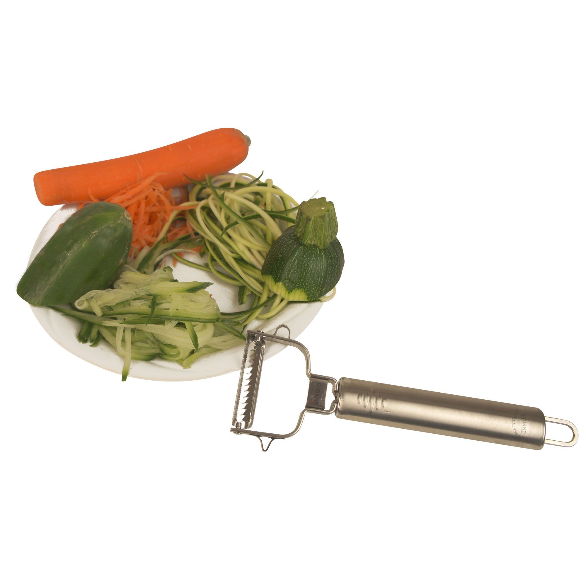 Muxel Gemüsehobel Julienne-Schäler, Gemüseschäler von Gigant, raspelt Salate und Wok-Gem, Edelstahl, (Hobelset, 1-St)