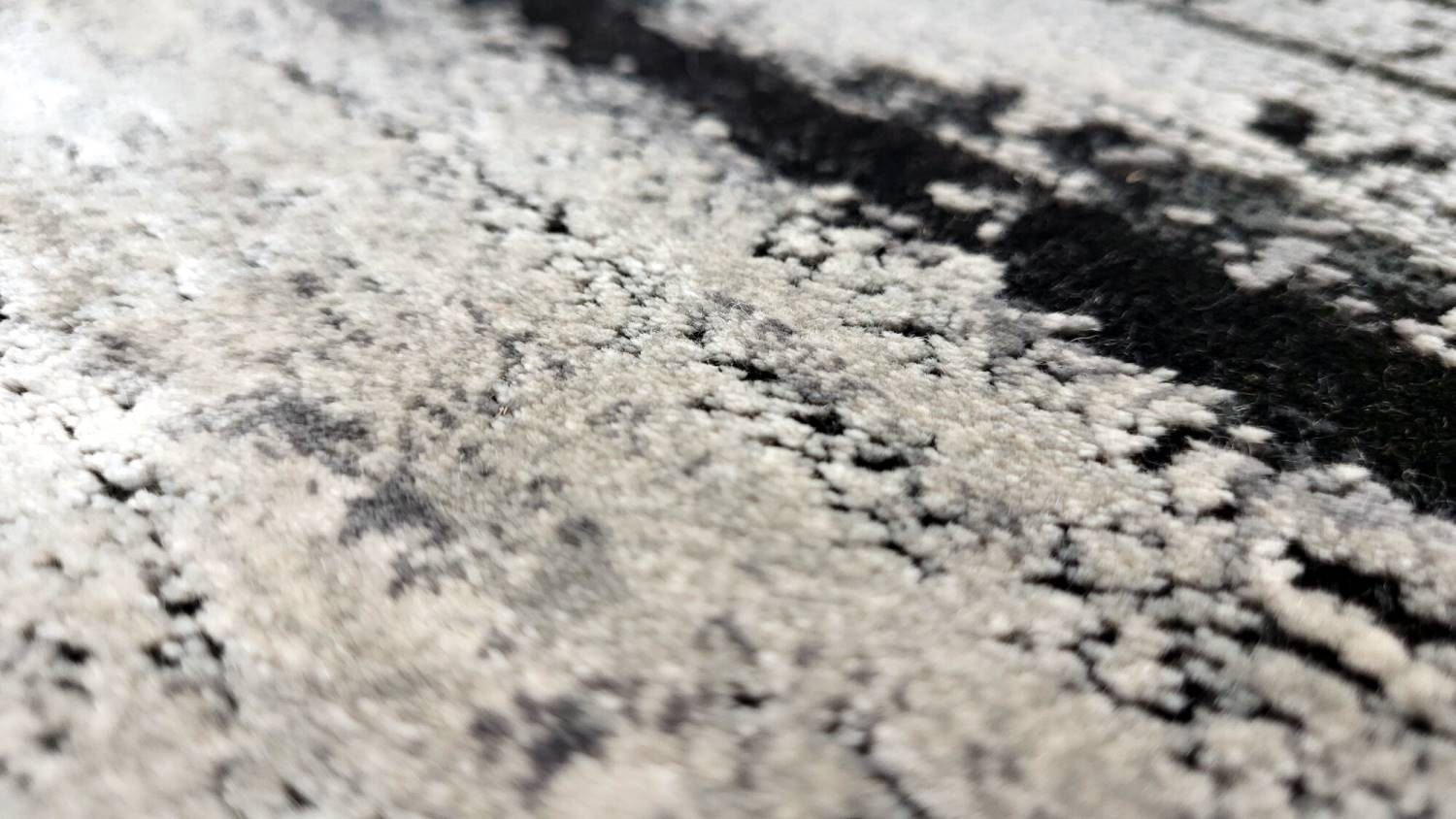 Rug Studios Designteppich ZUARI, Rechteckig, Höhe: 12 mm, Wohnzimmer, 40 x 60 cm, schwarz