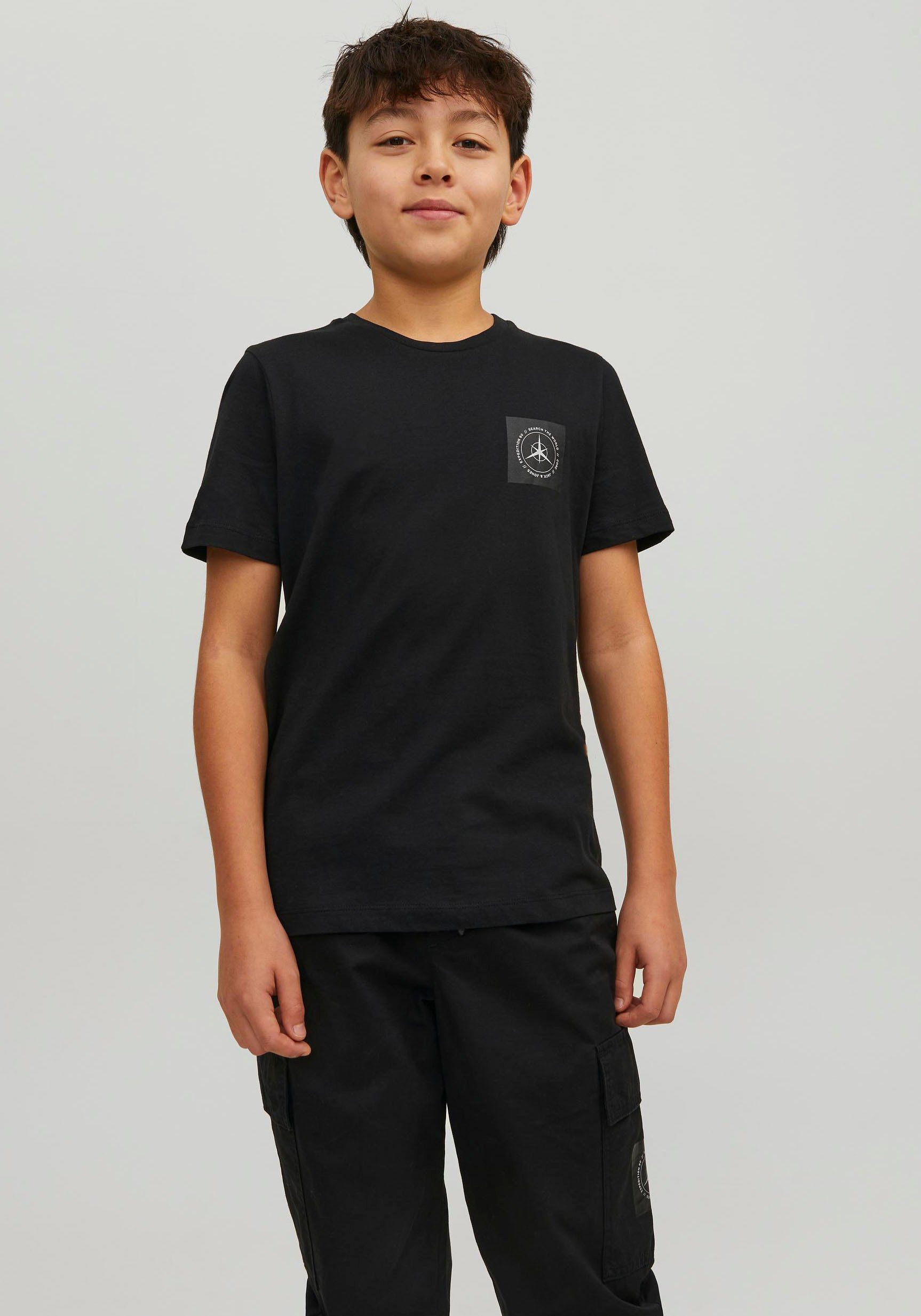 Jack & Jones Junior T-Shirt JCOFILO TEE SS CREW NECK SN JNR Black | T-Shirts