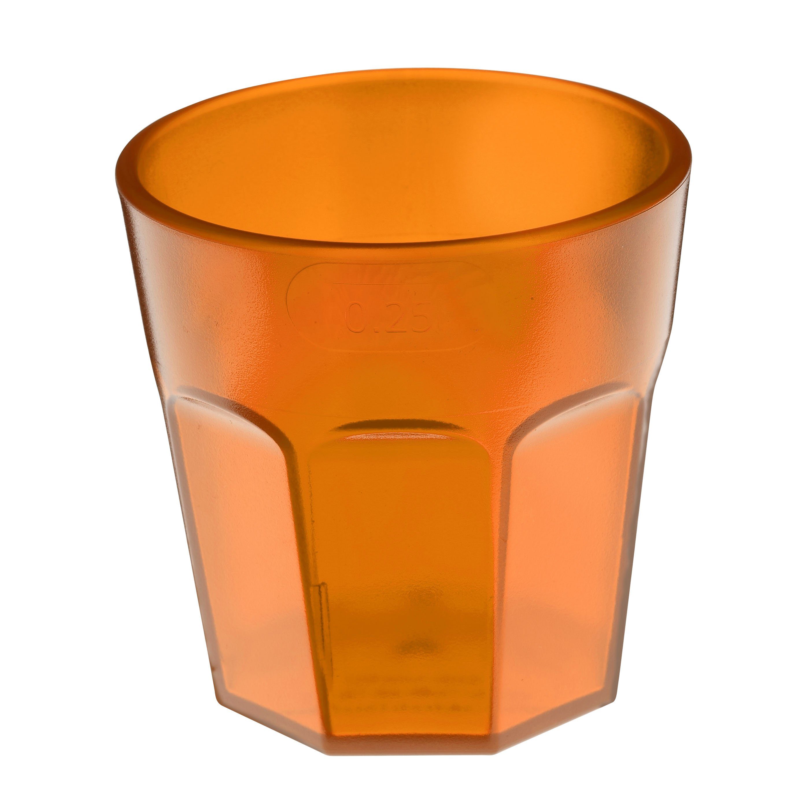 30), Füllstrich (Sparset, Kunststoff, Trinkbecher mehrweg.pro 30-tlg., PS "Tumble", trend-orange Mehrwegbecher