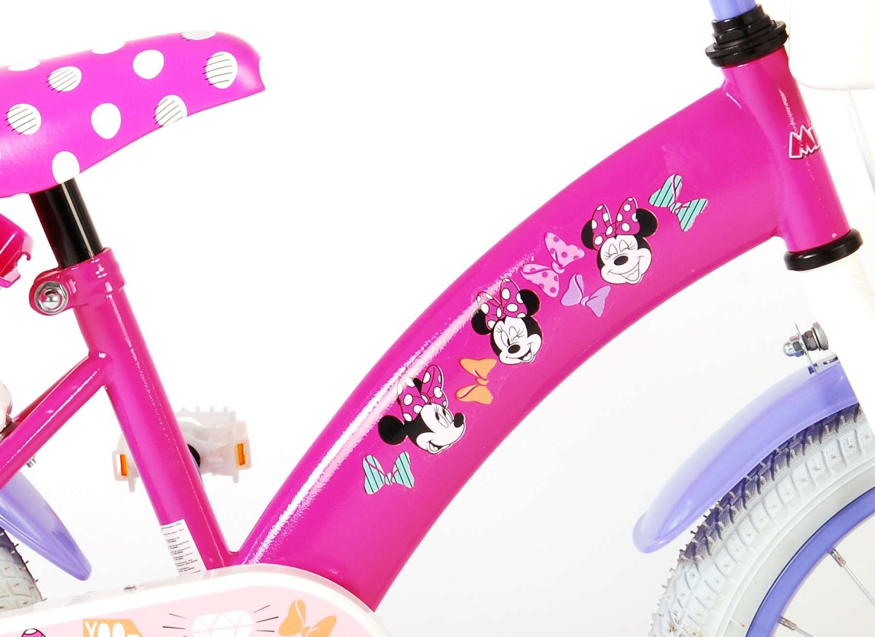 16 Mädchen - 3 6 Jahre - Kinderfahrrad - - Minnie oder kg Handbremsen 85% 14 12, Zoll, Zwei Disney - bis 60 montiert, Luftbereifung, Cutest pink