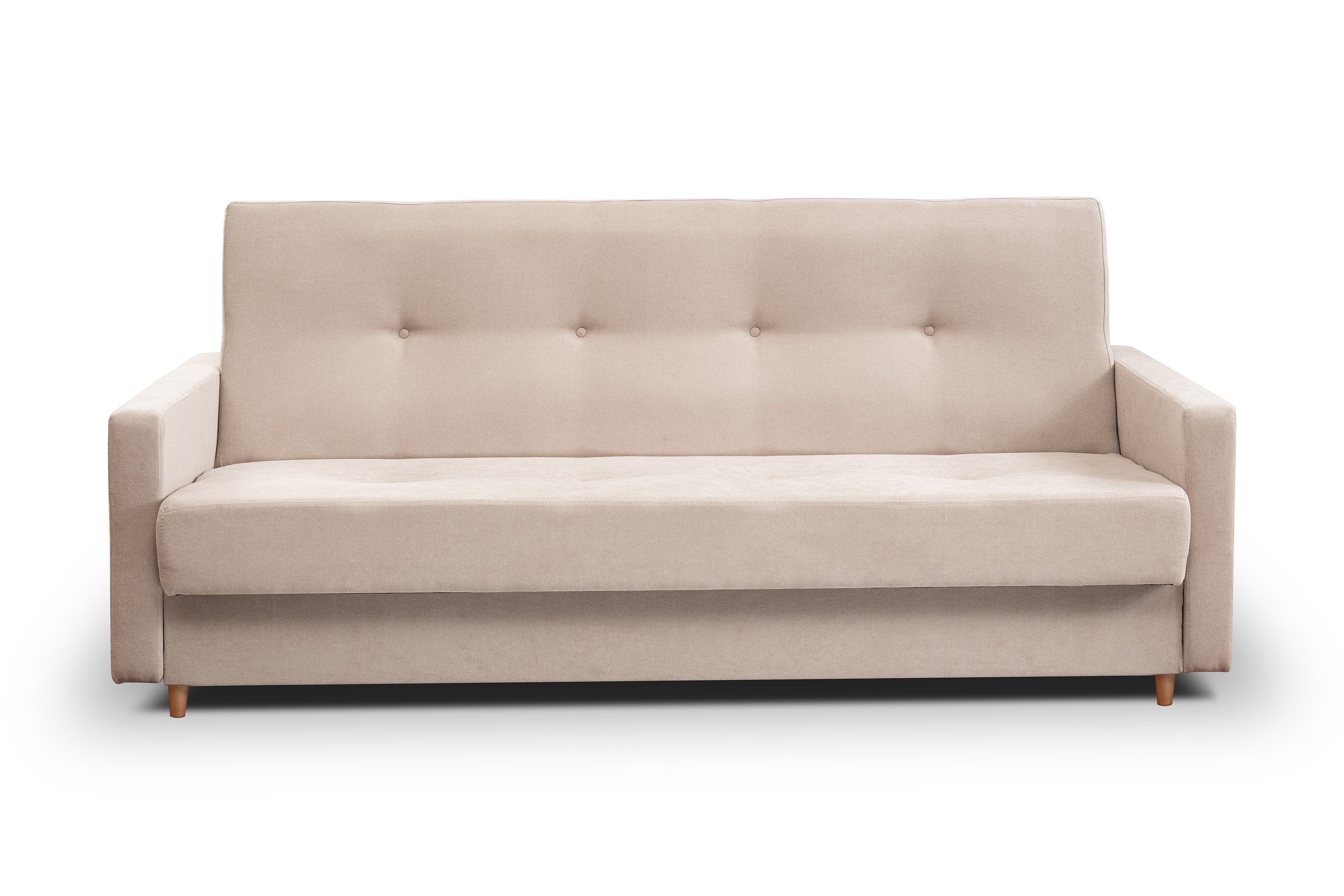 Ankado24 Schlafsofa mit Bettkasten Lucio, Sofa mit Schlaffunktion, Beige Mo günstig online kaufen