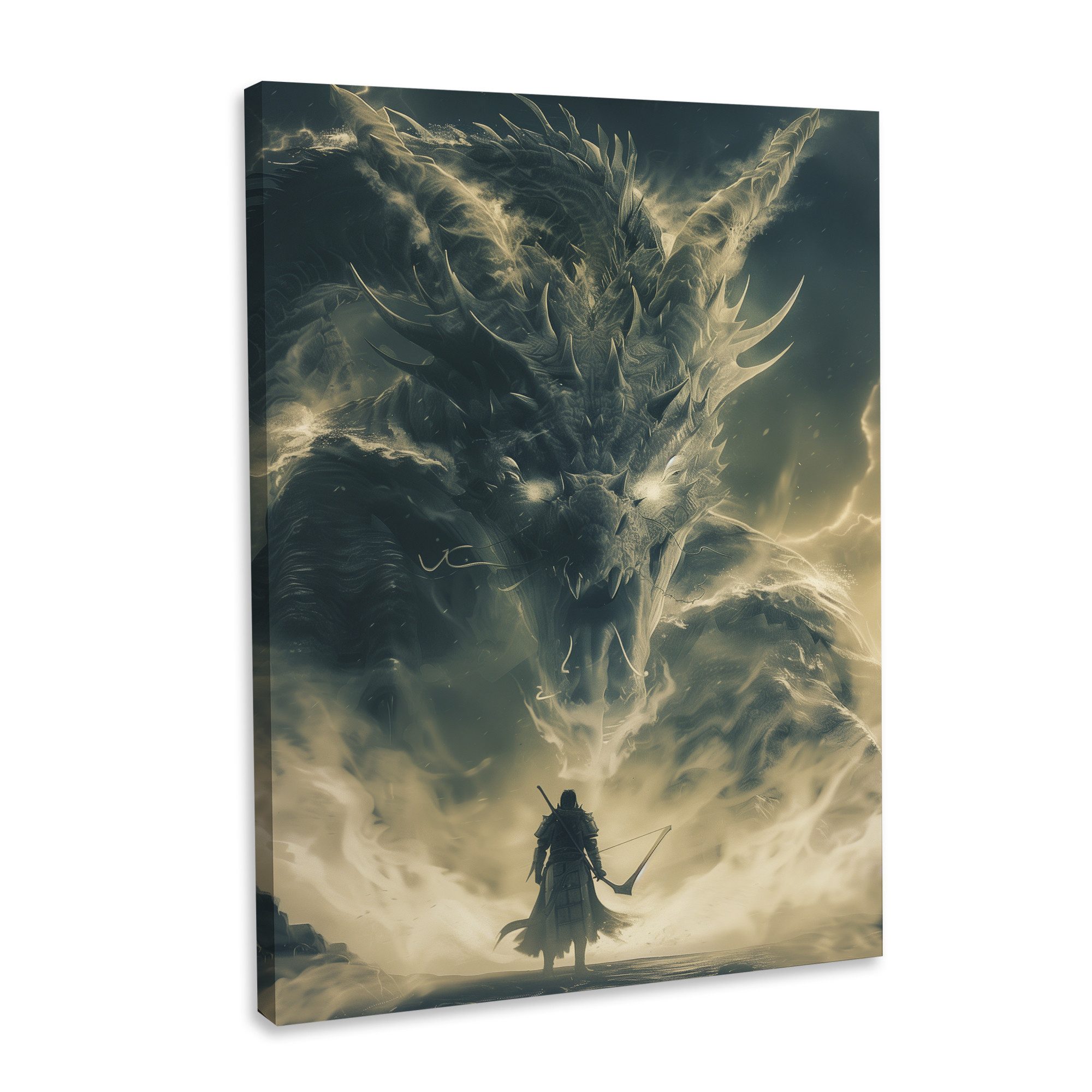 Hustling Sharks Leinwandbild Tier-Bild als XXL Leinwandbild "Der Drache#1" - Tierbild, in 5 unterschiedichen Größen verfügbar