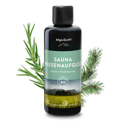 Allgäuquelle Sauna-Aufgussset BIO Saunaaufguss Wiesenaufguss Saunaduft (1 x 100ml) mit Wintergrün, Rosmarin und Alpenzirbe