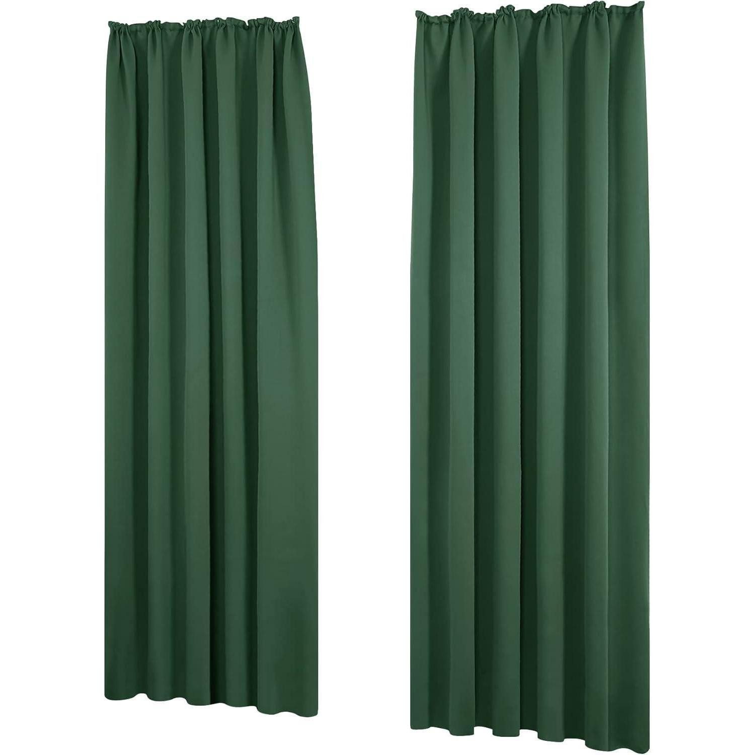 LuxusKollektion Verdunkelungsvorhang Thermo-Vorhang Waldgrün 2er-Set 160x140cm