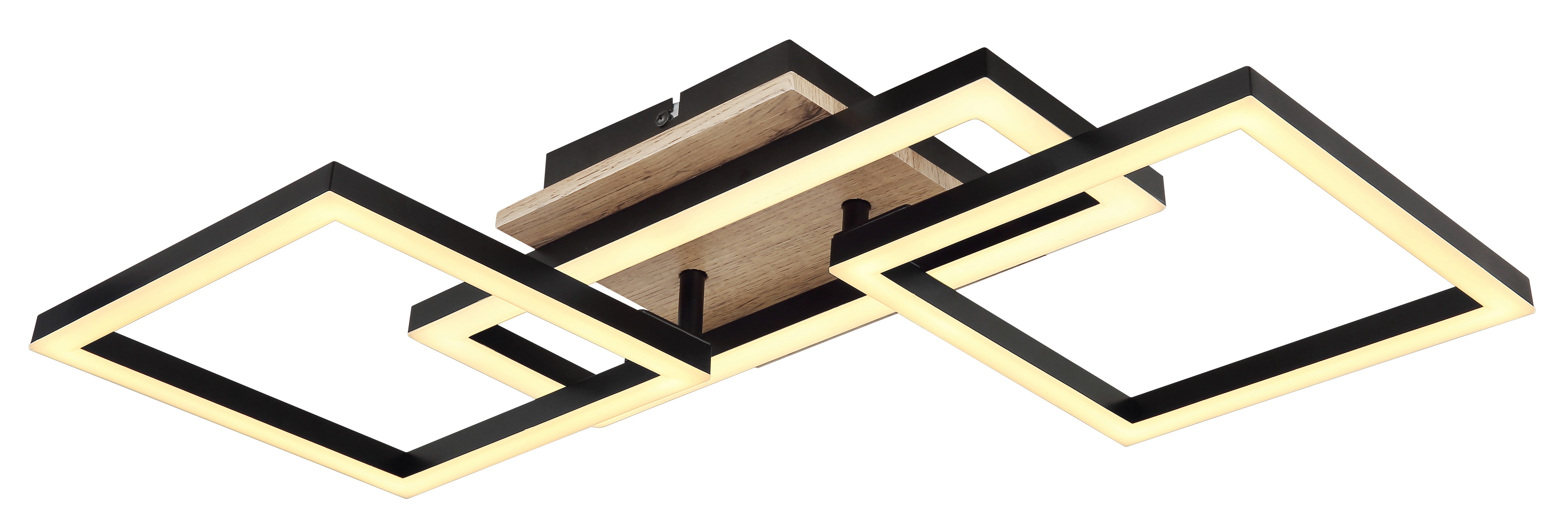 GLOBO LIGHTING LED Deckenleuchte BOSSY, LED fest integriert, Warmweiß, Deckenlampe/Wohnzimmer/Schlafzimmer/modern/Holz