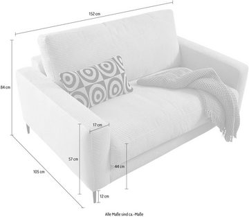 INOSIGN 1,5-Sitzer Downtown B/T/H: 152/105/84 cm, weicher Sitzkomfort, Cord, gemütliches Loungemöbel zum Relaxen