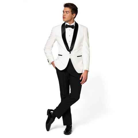 Opposuits Partyanzug Tuxedo Pearly White, Oberstylischer Smoking Anzug in Perlweiß