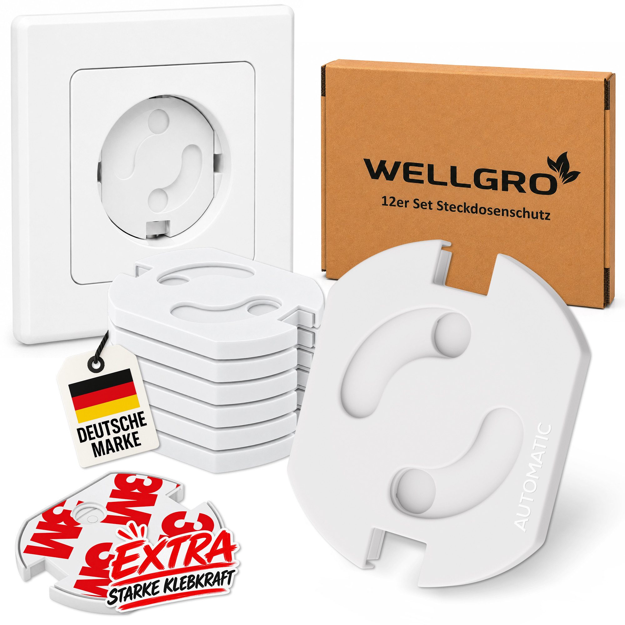 Wellgro Kindersicherung Steckdosen Schutz - mit Drehmechanik