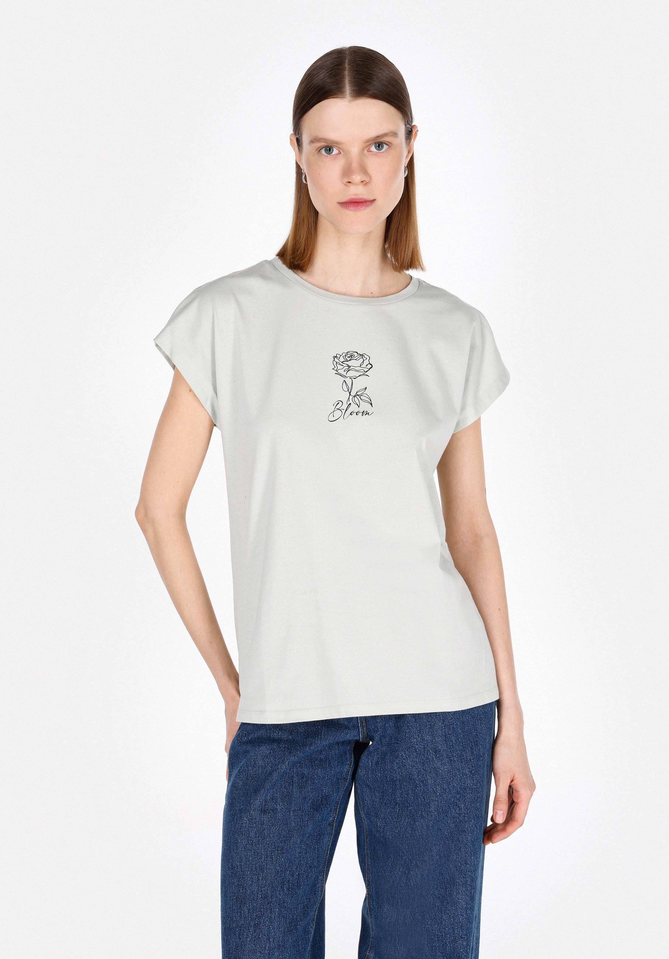 Colins T-Shirt Colins Regular Fit Rundhals bedrucktes Damen-Kurzarm-T-Shirt