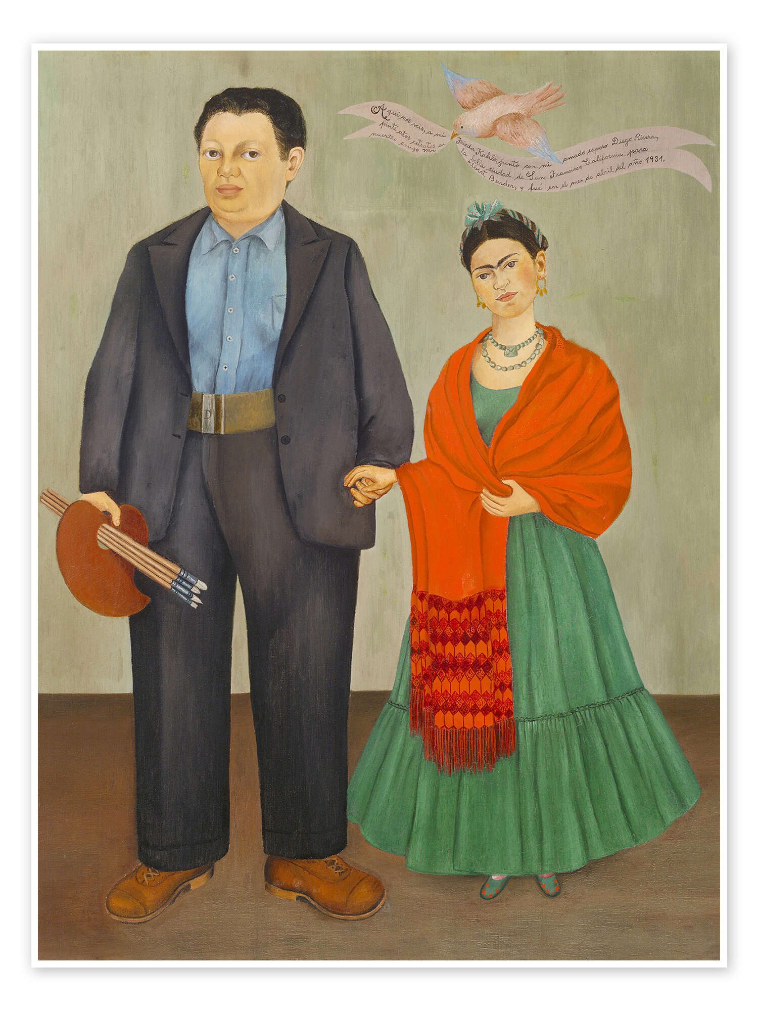 Posterlounge Wandbild Frieda und Diego Rivera, 1931, Frida Kahlo, erhältlich als Poster, Leinwandbild, Wandsticker oder Acrylglasbild