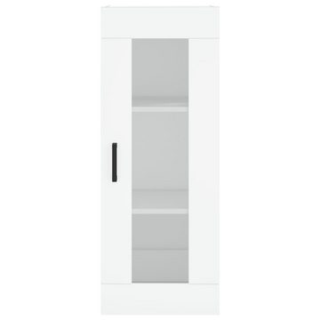 vidaXL Highboard Highboard Weiß 34,5x34x180 cm Spanplatte Glas Vitrine