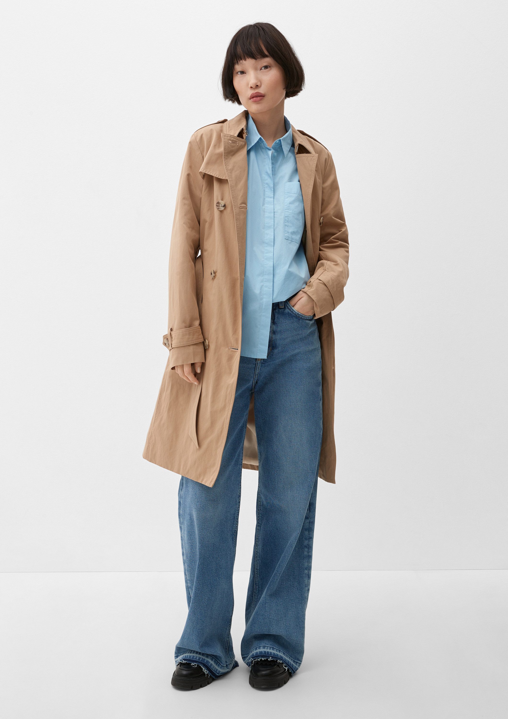 s.Oliver Langarmbluse Bluse Bluse aus Popeline