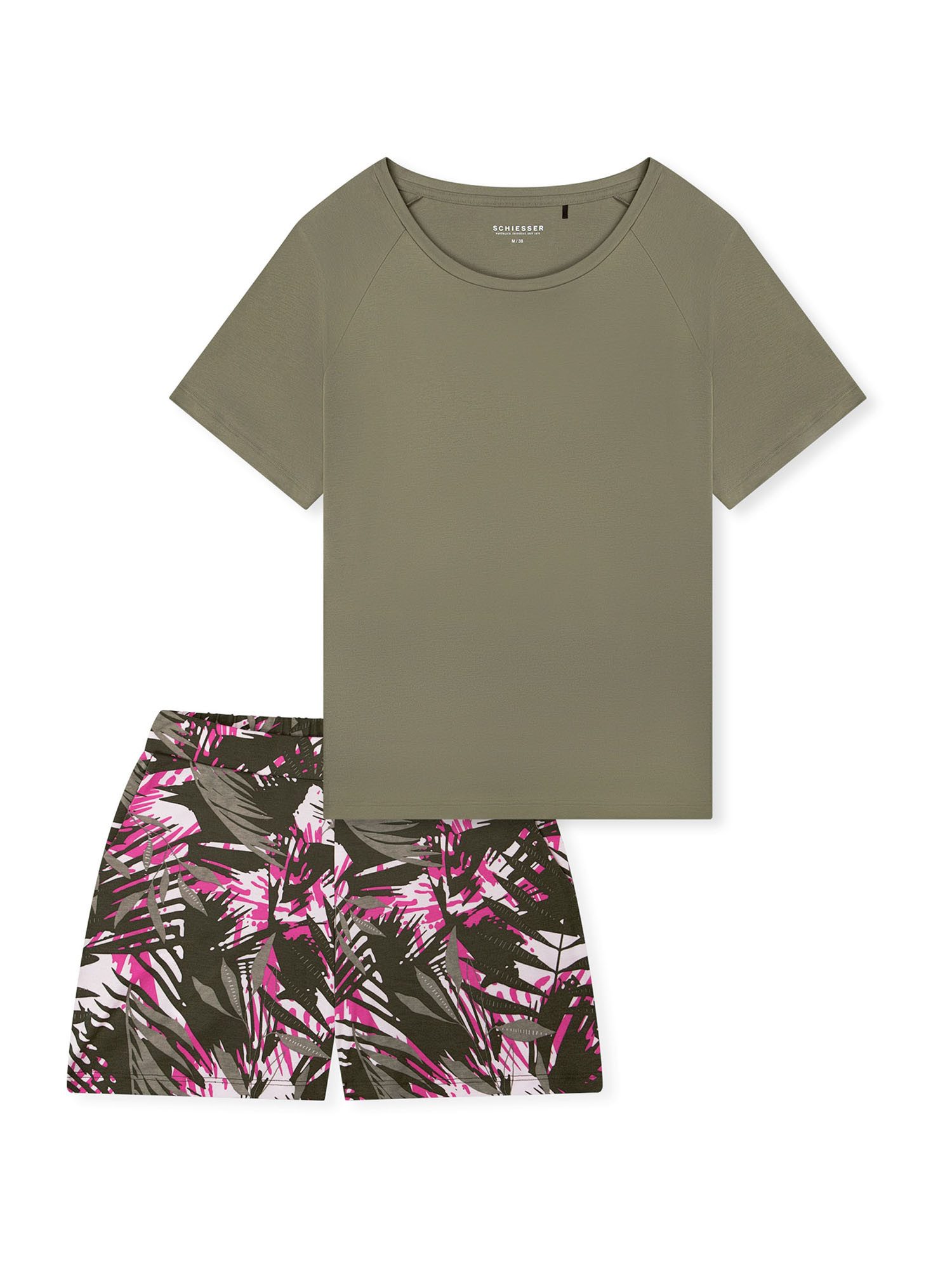 Schiesser Pyjama Modern (2 tlg) Schlafanzug, Pyjama Set, Nachtwäsche