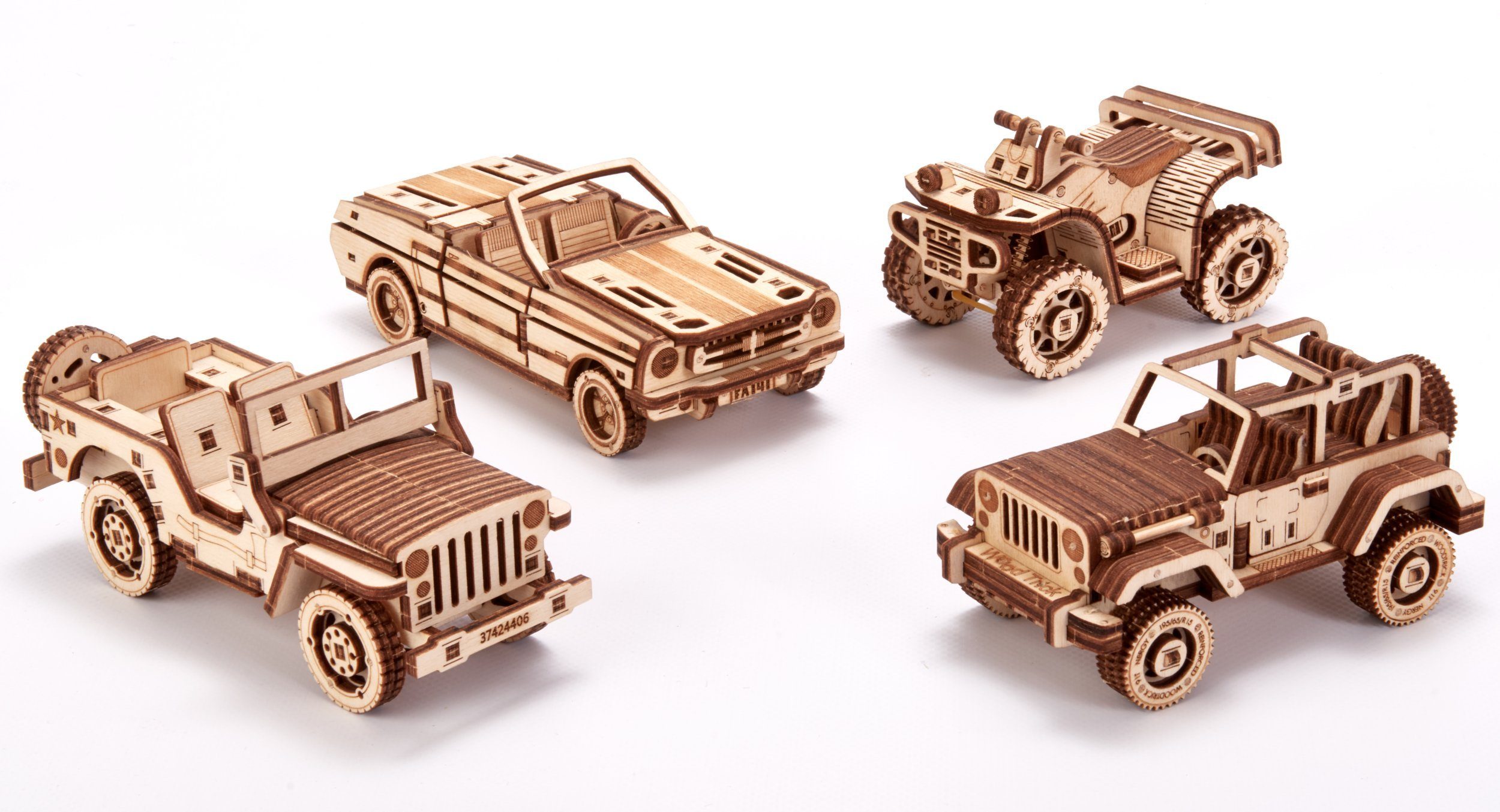 Selva Technik 3D-Puzzle WOOD TRICK Auto-Set, 338 Bauteile, Puzzleteile