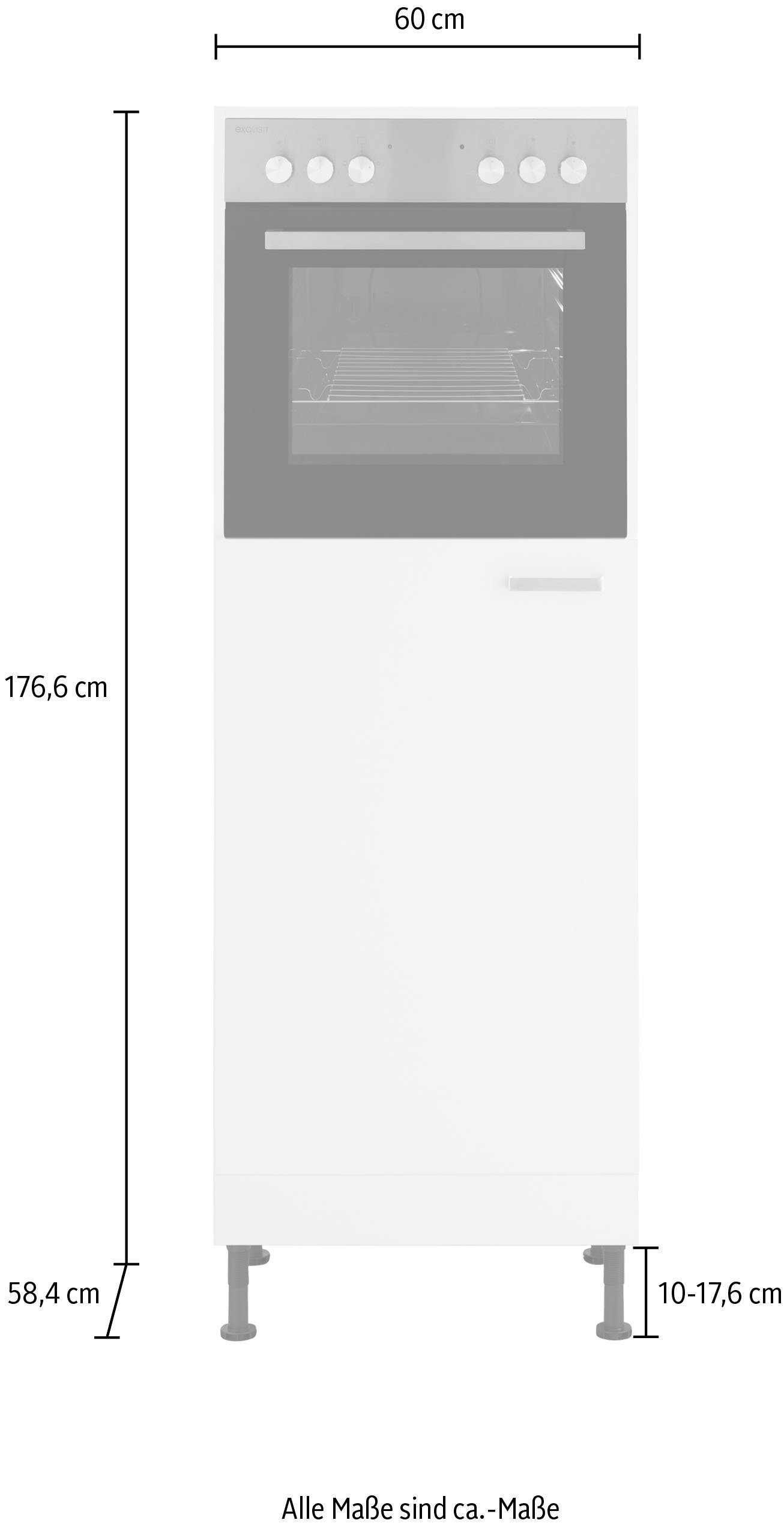 weiß OPTIFIT weiß | Parma cm Backofen/Kühlumbauschrank 60 Breite