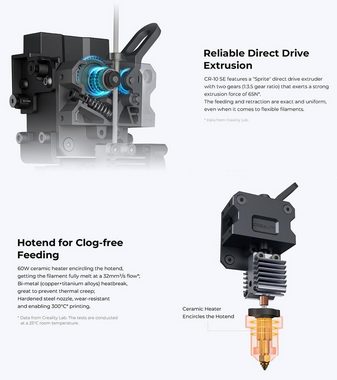 Creality 3D-Drucker CR-10 SE, Automatische Nivellierung, 4,3-Zoll-Touchscreen, 220*220*265 mm