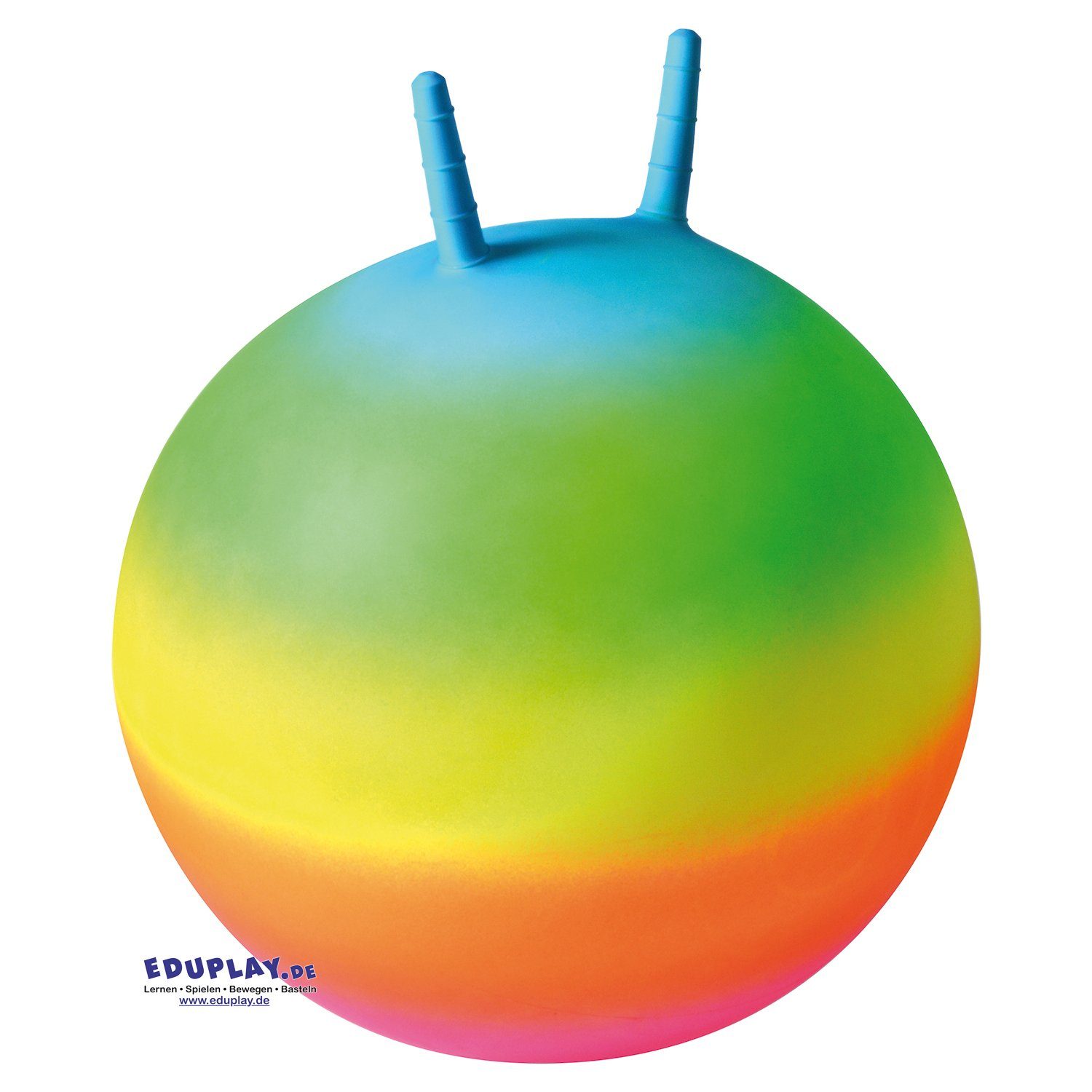 EDUPLAY Spielzeug-Gartenset Regenbogen-Hüpfball Ø 50 cm, Griffe 10 cm günstig online kaufen