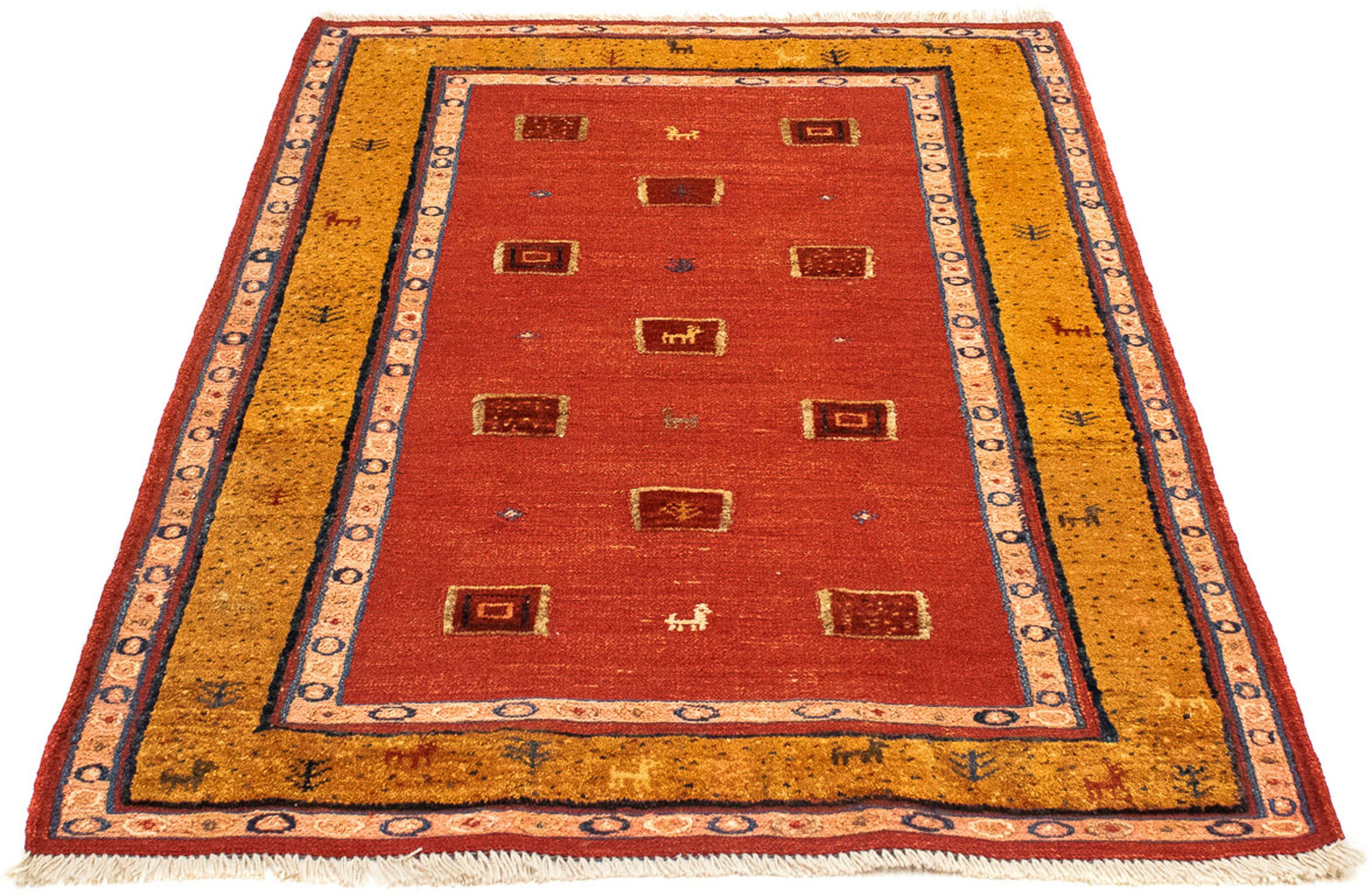 Wollteppich Kelim - Oriental - 144 x 100 cm - dunkelrot, morgenland, rechteckig, Höhe: 4 mm, Wohnzimmer, Einzelstück