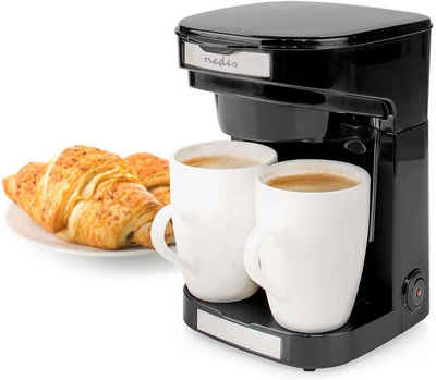 Nedis Reisekaffeemaschine Kleine 1 - 2 Tassen Kaffeemaschine + 2x Tasse + Dauer Filter Coffee
