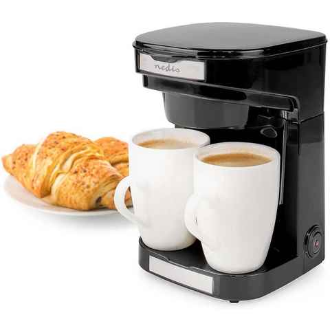 Nedis Reisekaffeemaschine Kleine 1 - 2 Tassen Kaffeemaschine + 2x Tasse + Dauer Filter Coffee