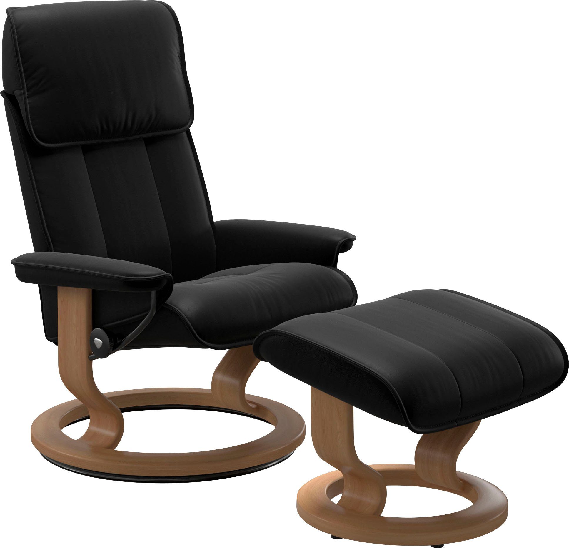 Stressless® Relaxsessel Admiral (Set, Relaxsessel inkl. Hocker), mit Classic Base, Размер M & L, Gestell Eiche