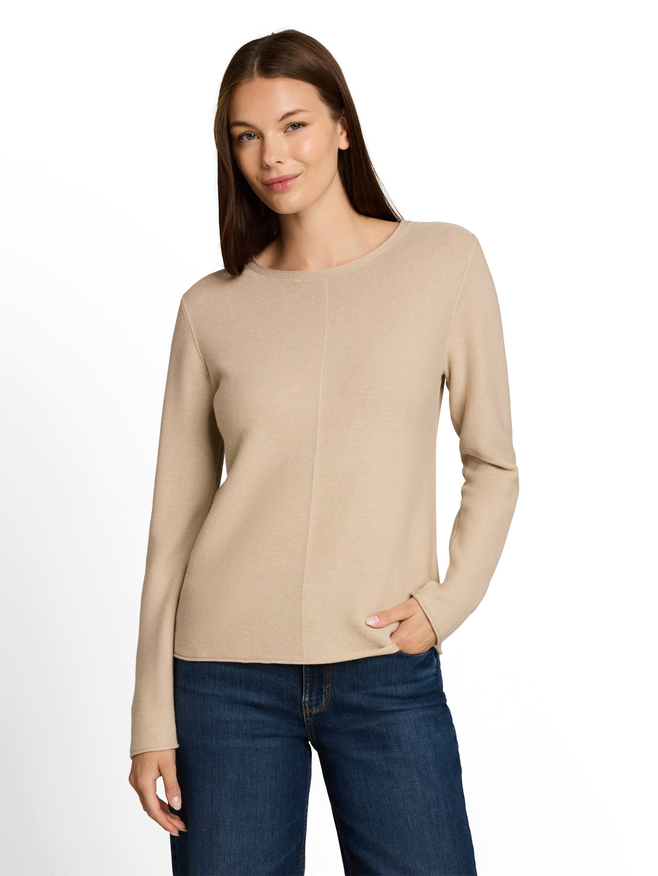 TOM TAILOR Strickpullover Regular mit Rundhals und Rollkanten