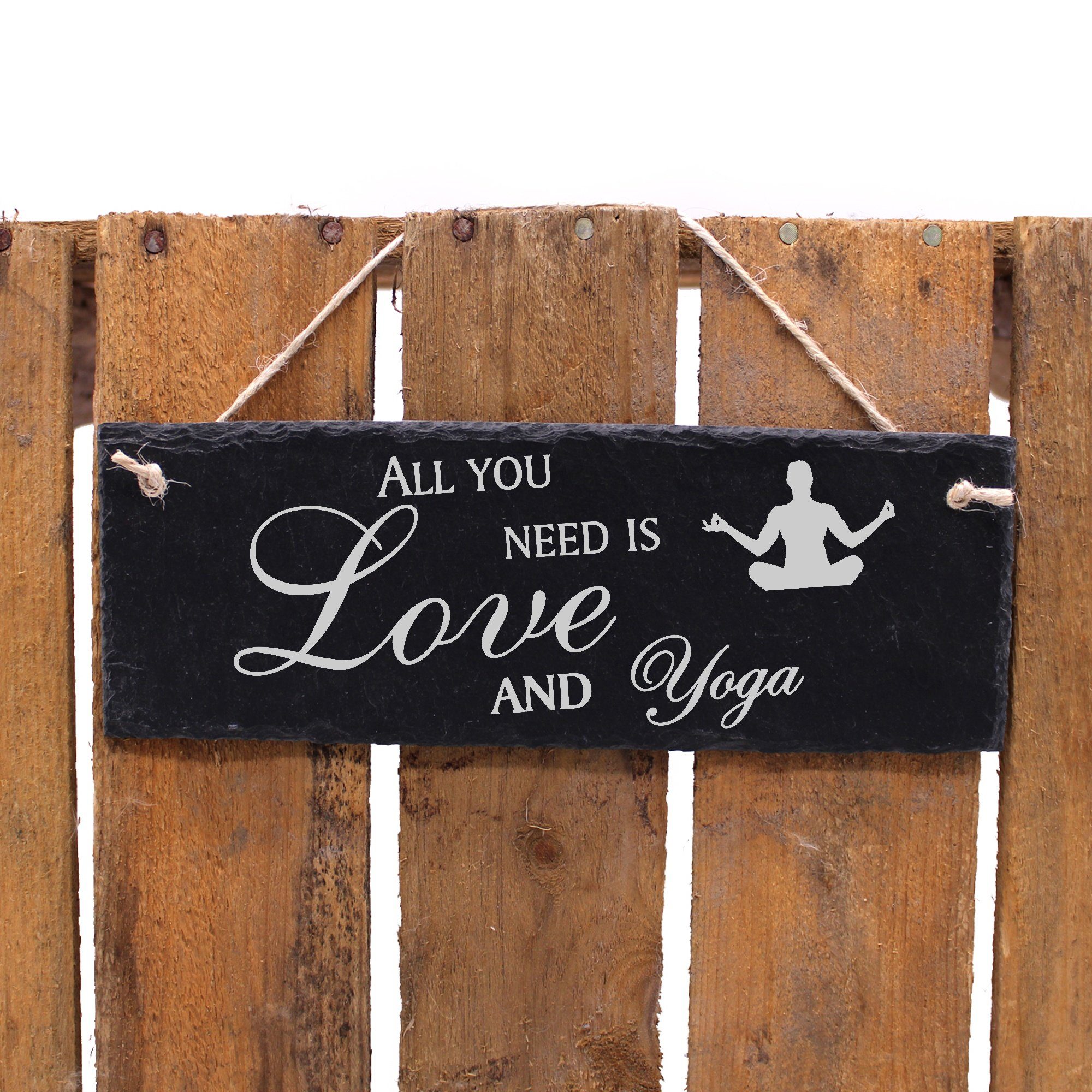 you Love All and Hängedekoration Dekolando 22x8cm Lotossitz Yoga need Yoga is