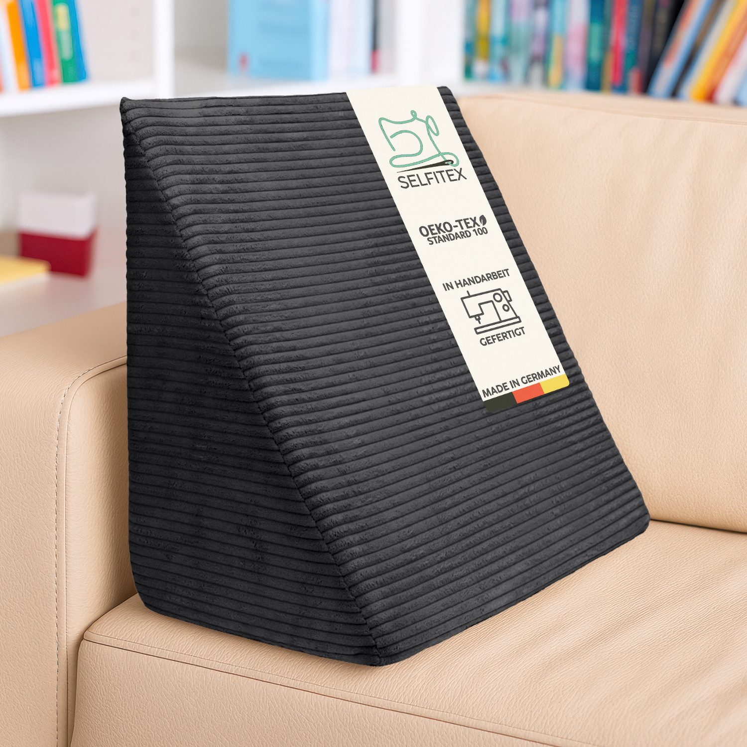 Selfitex Keilkissen Selfitex Breitcord Keilkissen 60x50x30 cm, abnehmbarer günstig online kaufen