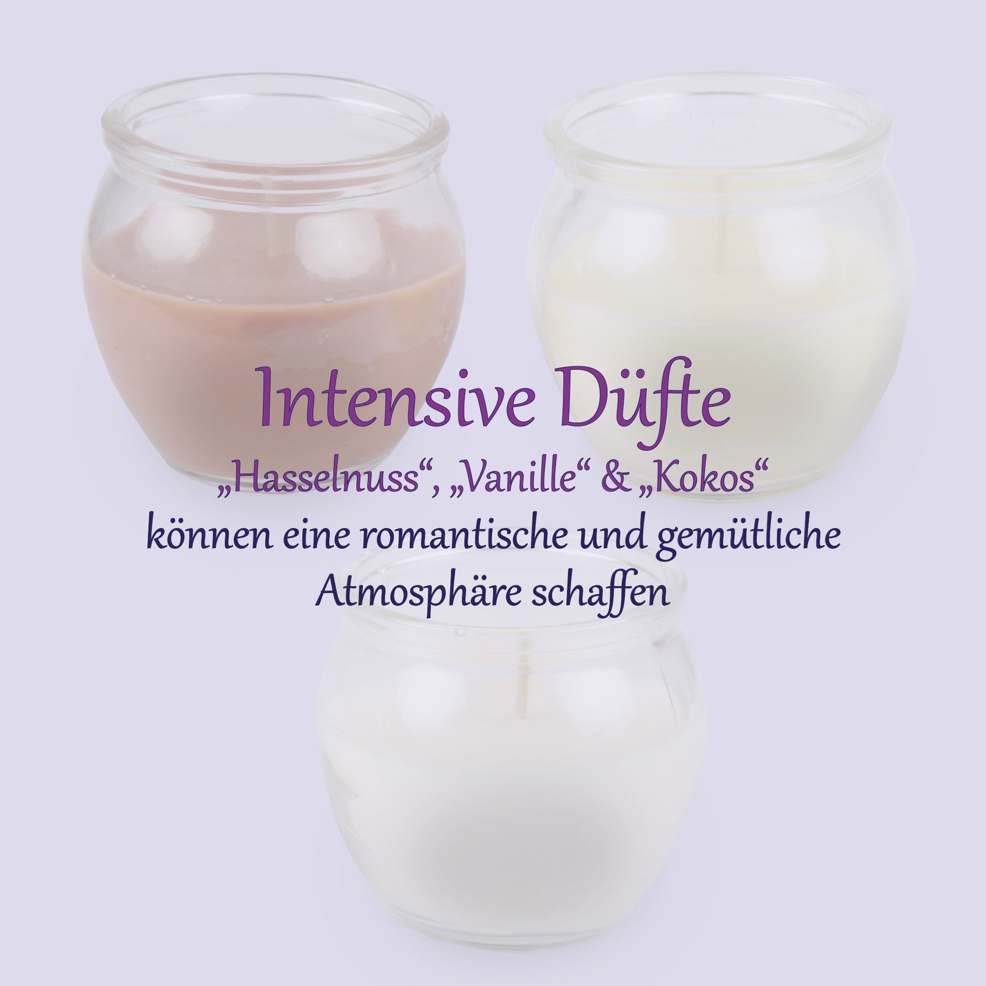 HS Candle Duftkerze Mix Mehrfachpack (12-tlg), Kerze im Glas "Relax Selection", lange Brenndauer, 6cm x Ø6cm