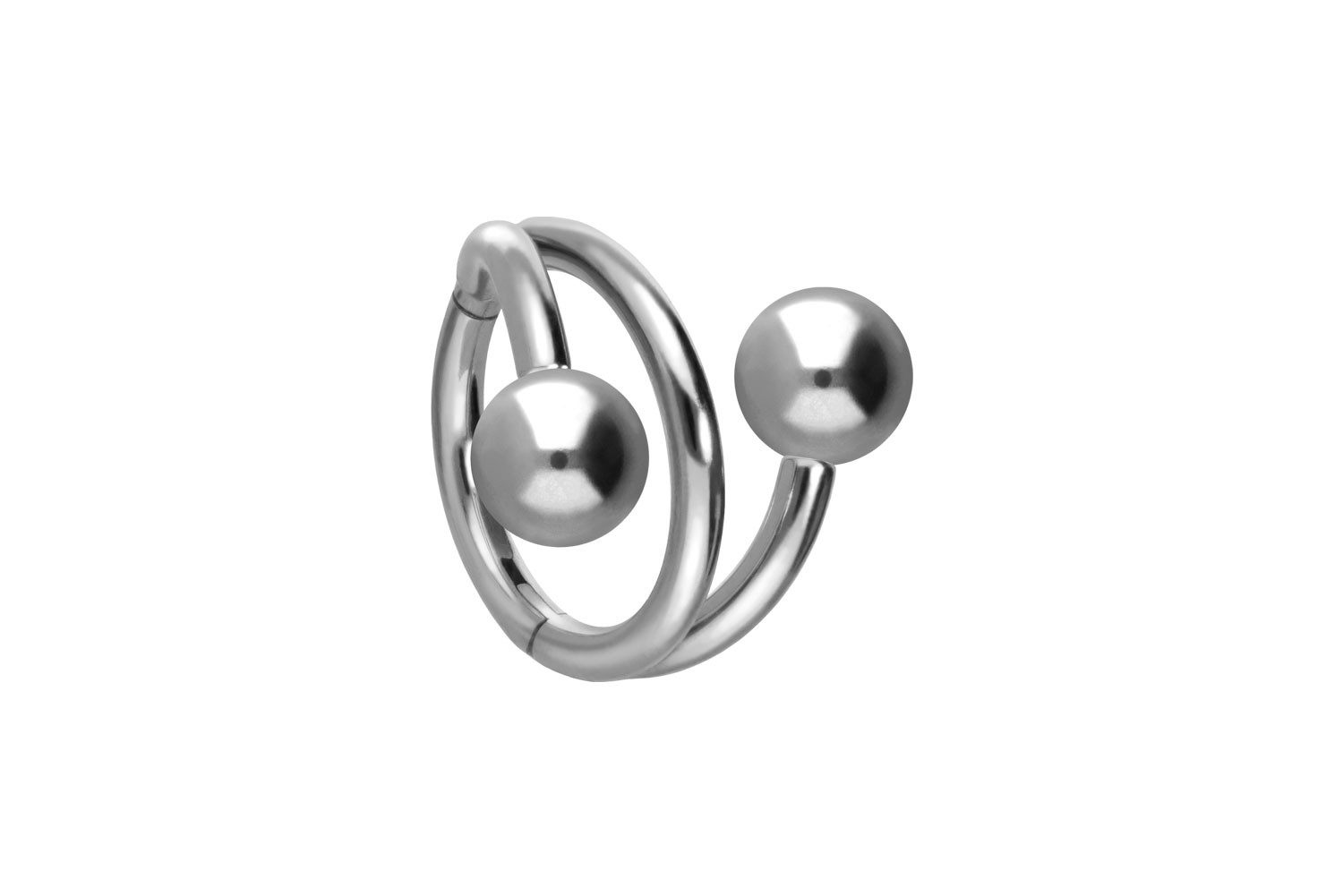 PIERCINGLINE Nasenpiercing Titan Segmentring Clicker mit Innengewinde 3 RINGE + 2 KUGELN (Clicker, 1-tlg), Ohrpiercing für Conch, Helix, Tragus, Daith, Lobe