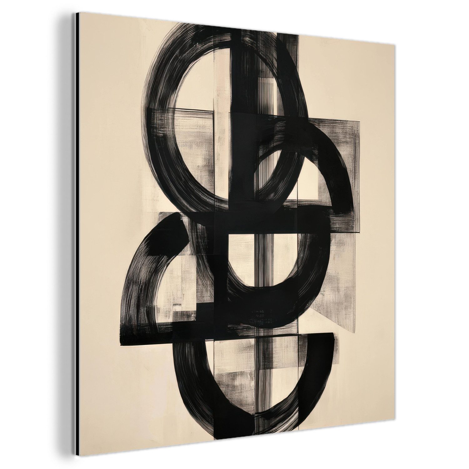 MuchoWow Metallbild Kreise - Linien - günstig online kaufen