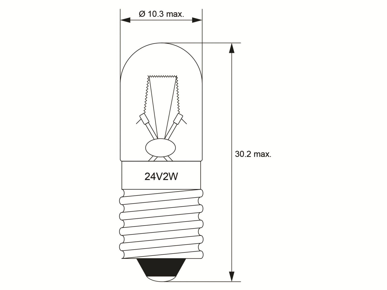 2 Röhrenlampe, E10, GOOBAY W 9317, LED-Leuchtmittel Goobay 24 T10, V,