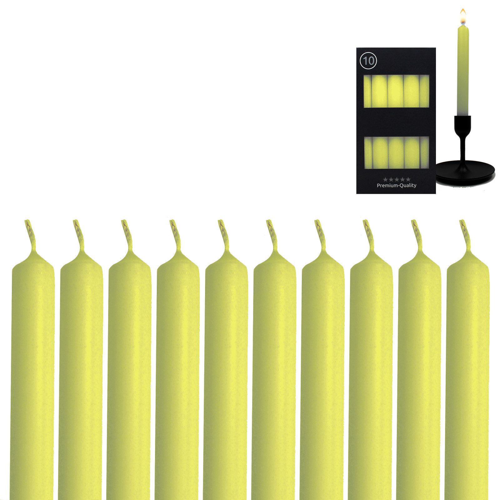 Candelo Tafelkerze 10er Set Tafelkerzen Stabkerzen Grün 18,5cm Kerze 7,5 St günstig online kaufen
