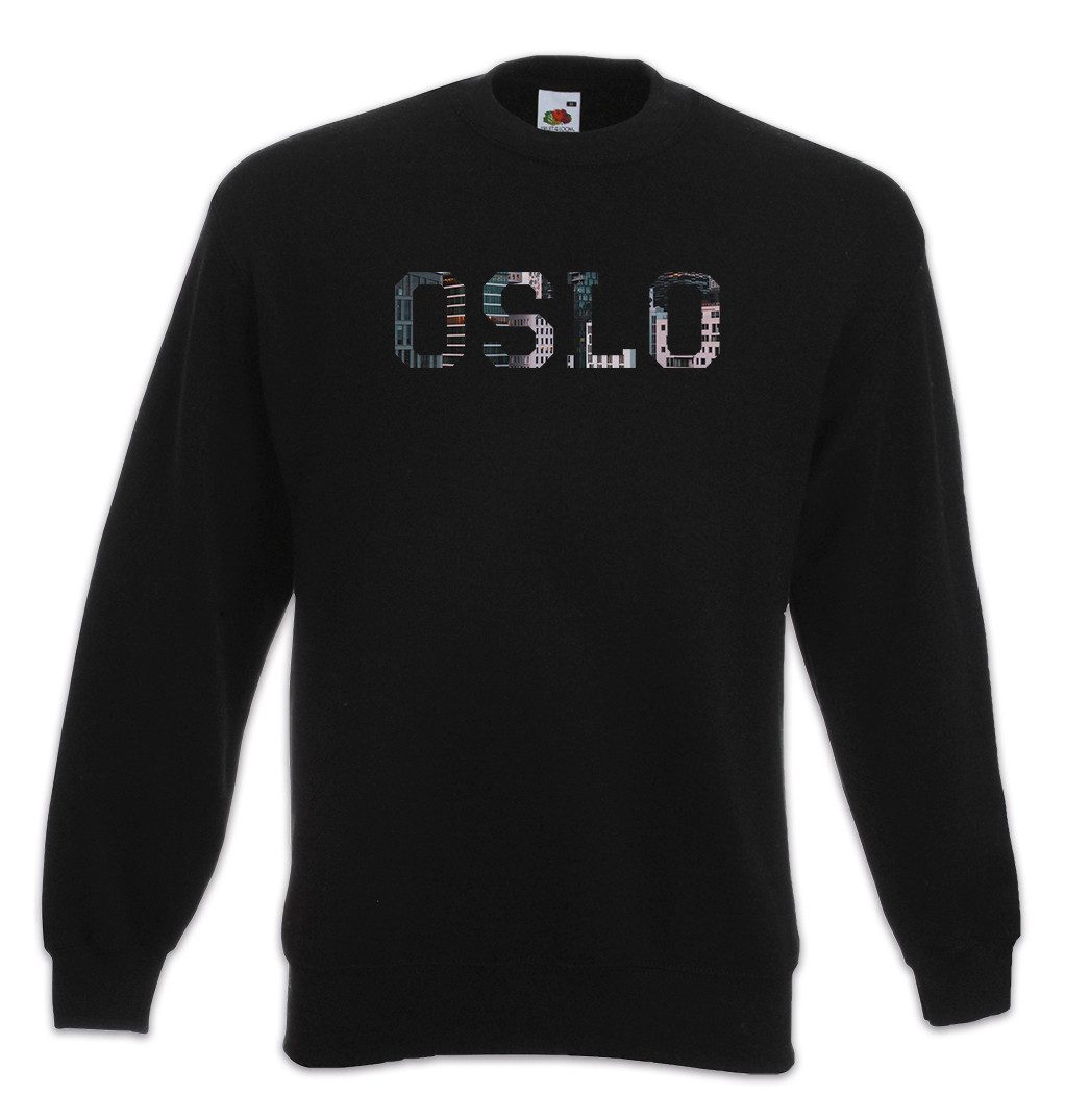 Urban Backwoods Sweatshirt Oslo Sweatshirt Skyline Stadt City Norwegen Norway Norwegian Black (1-tlg) Metal Blackmetal Norvège Norvegia