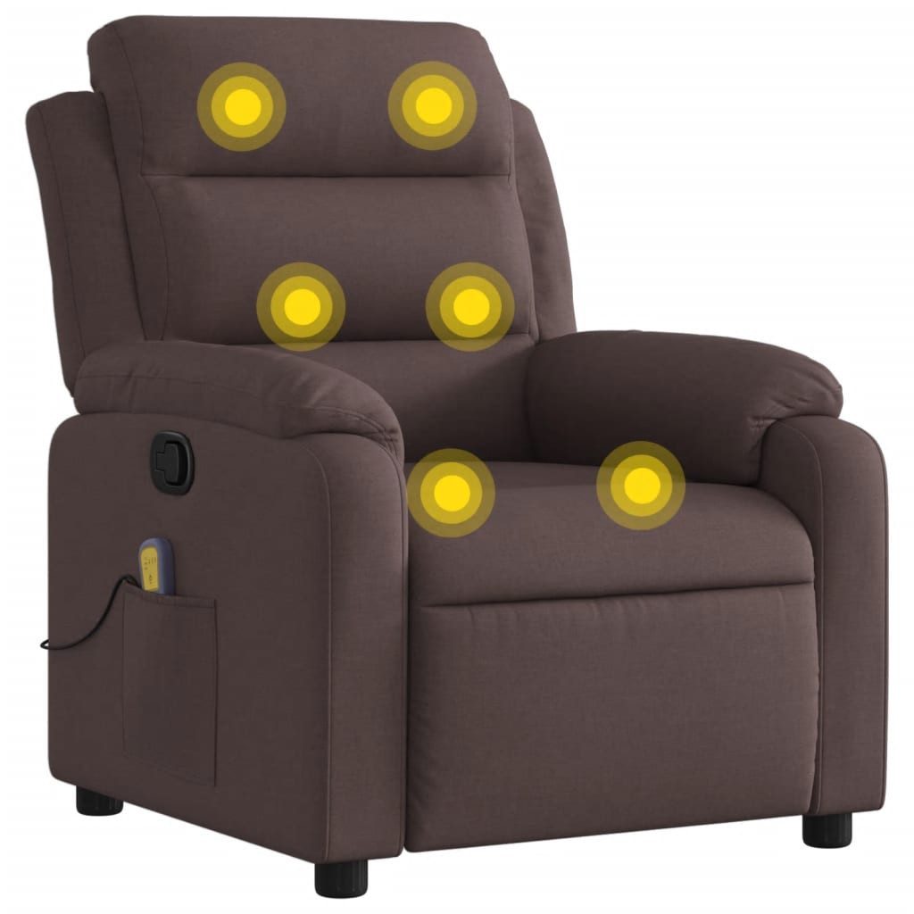 vidaXL Sessel Massagesessel Dunkelbraun Stoff (1-St) günstig online kaufen